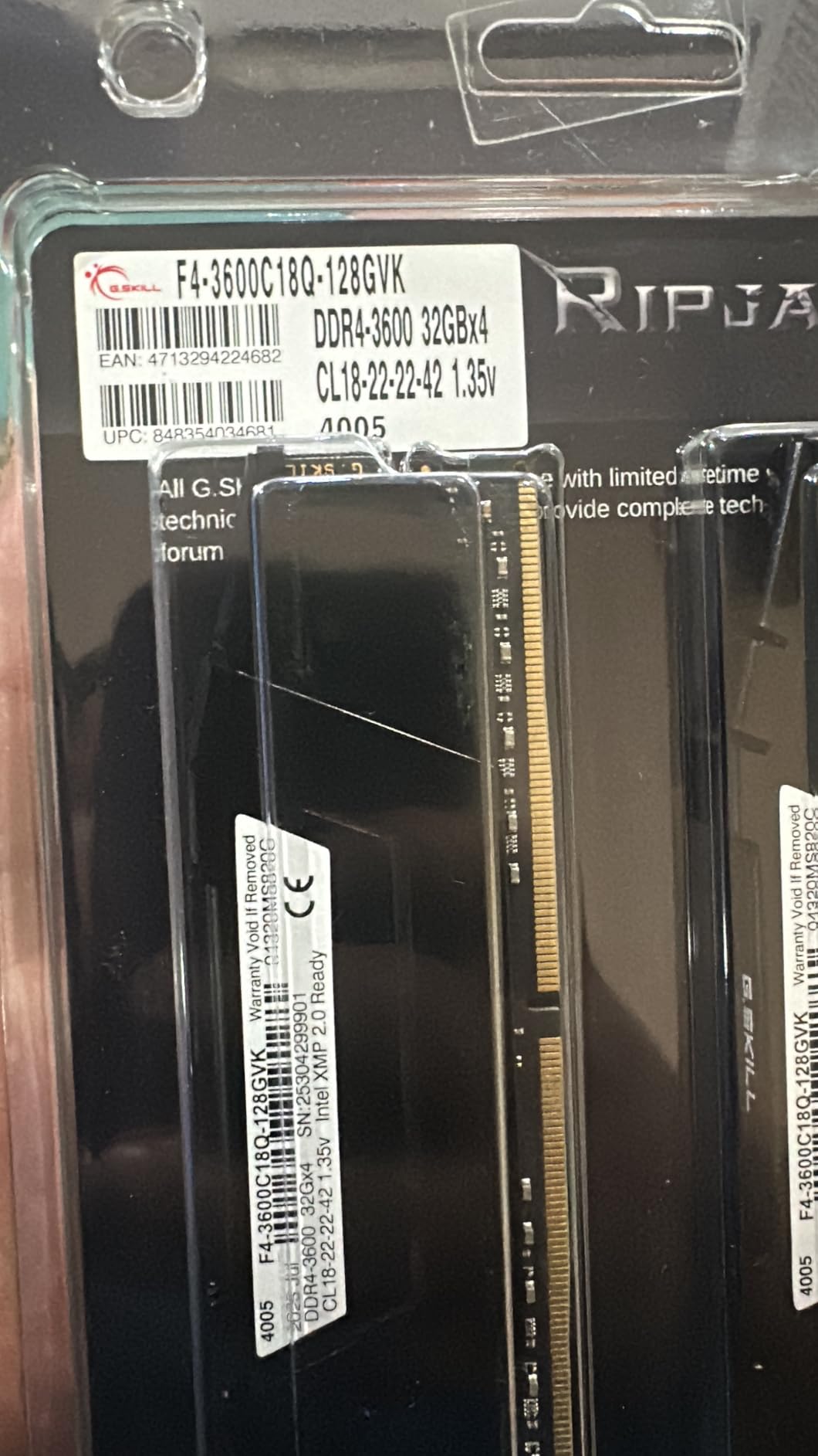 G.SKILL RipjawsV Series DDR4 RAM (XMP) 16GB (2x8GB) 3200MT/s CL16-18-18-38 1.35V Intel AMD Desktop Computer Memory U-DIMM - Black (F4-3200C16D-16GVKB) - Customer Photo 2