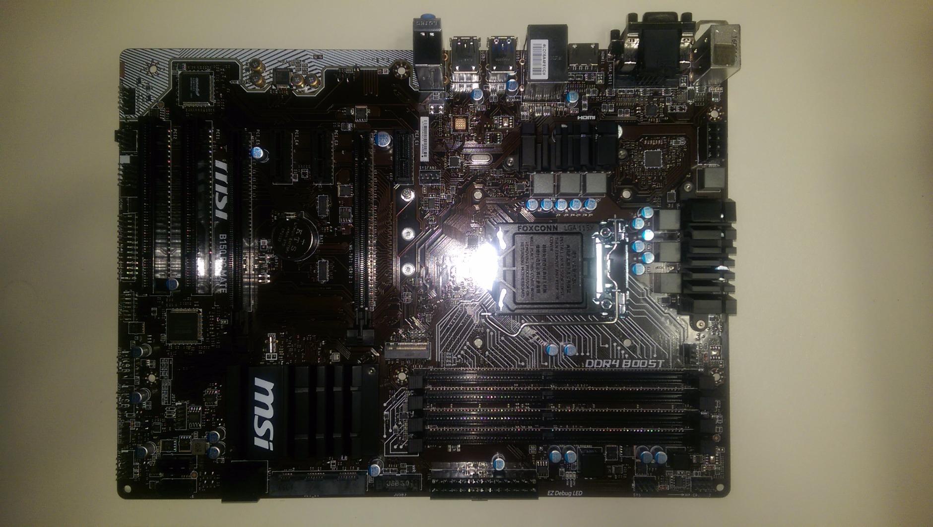 MSI B150M Mortar Arctic Intel B150 LGA 1151 DDR4 USB 3.1 Micro ATX Gaming Motherboard - Customer Photo 1