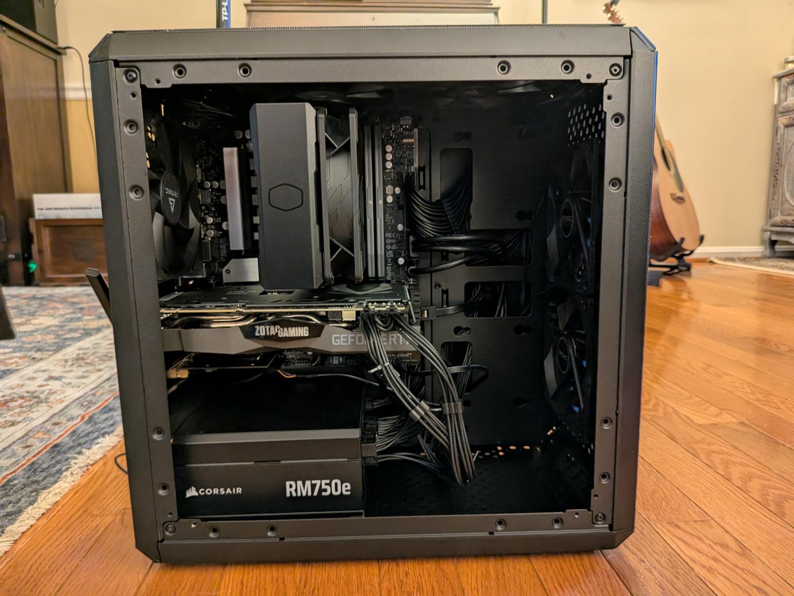 Cooler Master Hyper 212 Black CPU Cooler, SickleFlow 120 Edge PWM Fan, Aluminum Top Cover, 4 Copper Heat Pipes, 152mm Tall, AMD Ryzen AM5/AM4, Intel LGA 1851/1700/1200 Brackets Customer Review Cooler Master Hyper 212 Black CPU Cooler, SickleFlow 120 Edge PWM Fan, Aluminum Top Cover, 4 Copper Heat Pipes, 152mm Tall, AMD Ryzen AM5/AM4, Intel LGA 1851/1700/1200 Brackets - Customer Photo 4