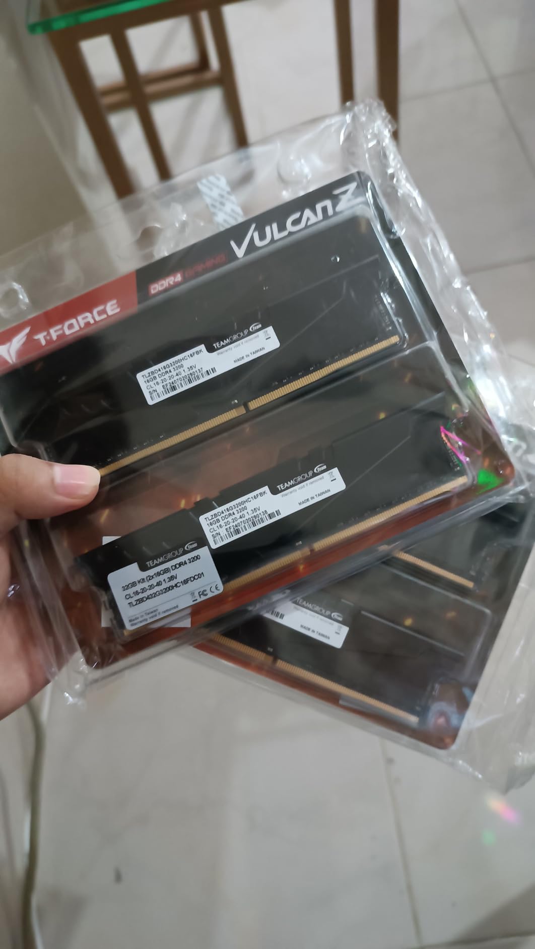 TEAMGROUP T-Force Vulcan Z DDR4 16GB Kit (2x8GB) 3200MHz (PC4-25600) CL16 Desktop Memory Module Ram (Gray) - TLZGD416G3200HC16CDC01 - Customer Photo 2