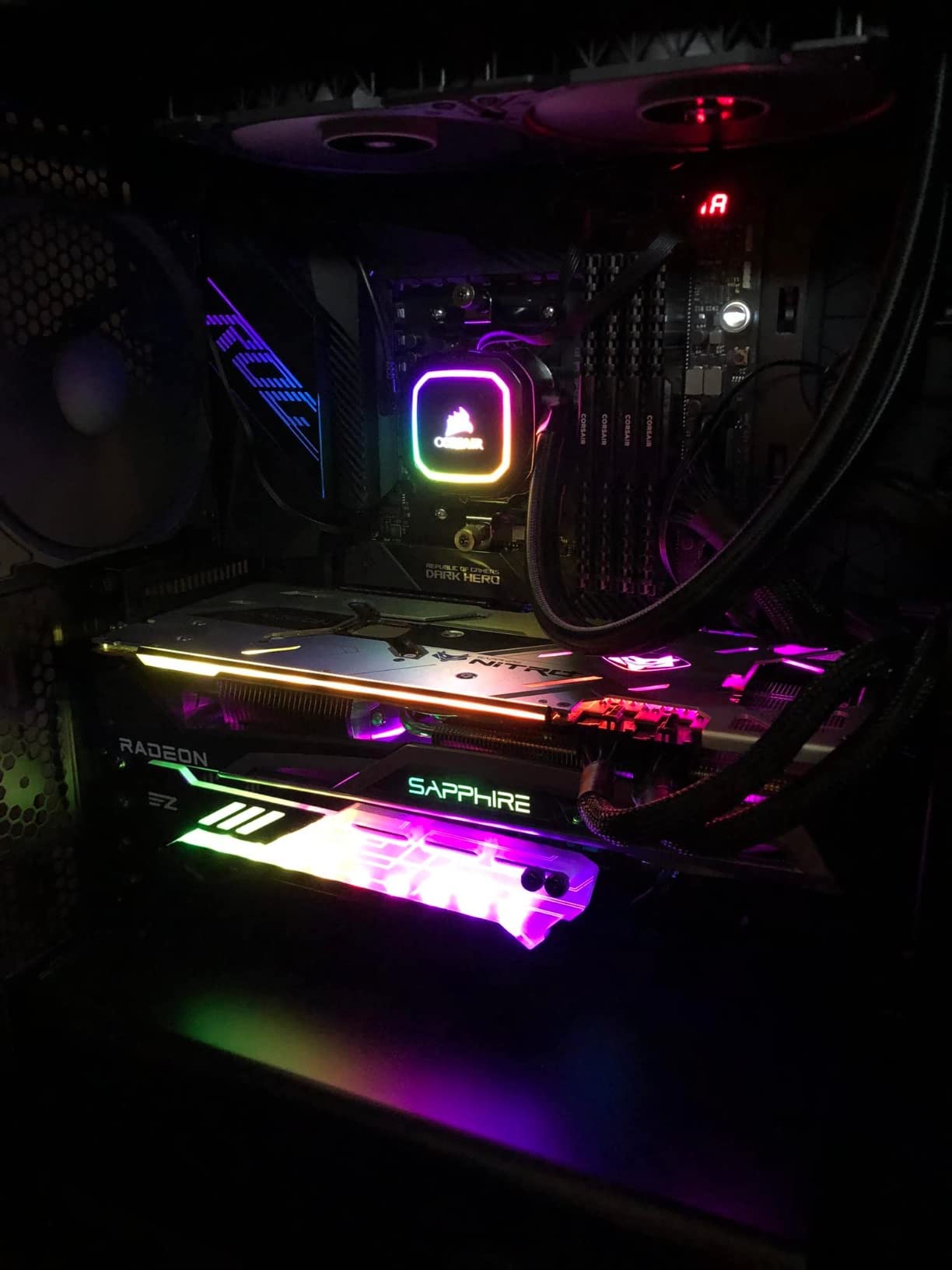 ASUS ROG Crosshair VIII Dark Hero AMD AM4 X570S Zen 3 Ryzen 5000 & 3rd Gen Ryzen ATX Gaming Motherboard (PCIe 4.0, 14+2 Ti Power Stages, PCH Heatsink, Wi-Fi 6, 2.5 Gbps LAN, USB 3.2 Gen 2 Type-C Customer Review ASUS ROG Crosshair VIII Dark Hero AMD AM4 X570S Zen 3 Ryzen 5000 & 3rd Gen Ryzen ATX Gaming Motherboard (PCIe 4.0, 14+2 Ti Power Stages, PCH Heatsink, Wi-Fi 6, 2.5 Gbps LAN, USB 3.2 Gen 2 Type-C - Customer Photo 1