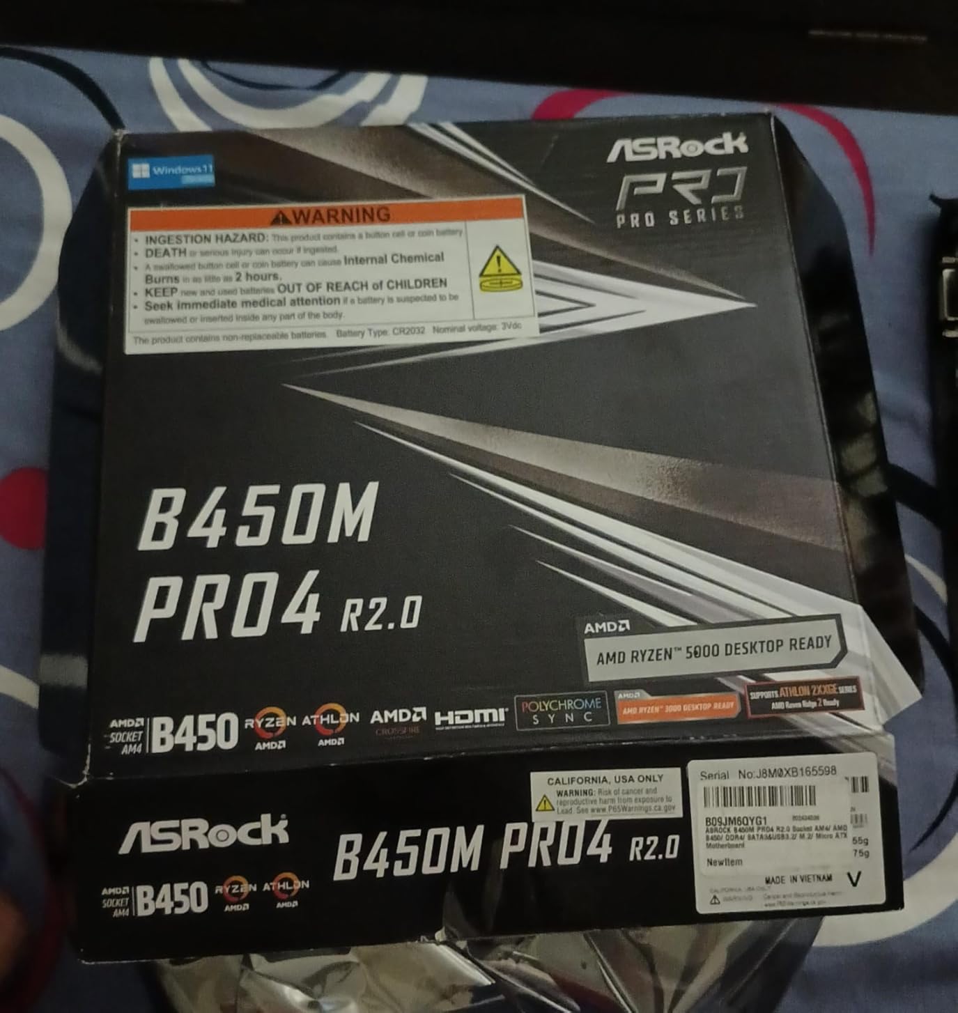 ASROCK B450M PRO4 R2.0 Socket AM4/ AMD B450/ DDR4/ SATA3&USB3.2/ M.2/ Micro ATX Motherboard - Customer Photo 1