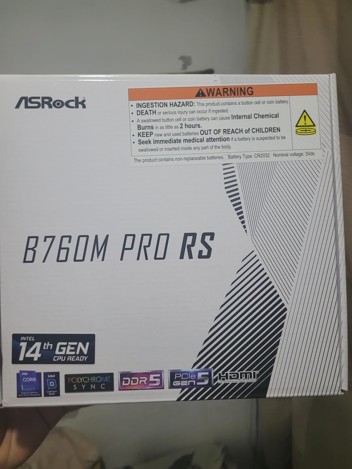ASRock B760M Pro RS Motherboard DDR5 7200MHz HDMI DisplayPort eDP PCIe Gen5 (Graphics) 14th 13th 12th Gen Intel Core Processors LGA1700 192GB Customer Review ASRock B760M Pro RS Motherboard DDR5 7200MHz HDMI DisplayPort eDP PCIe Gen5 (Graphics) 14th 13th 12th Gen Intel Core Processors LGA1700 192GB - Customer Photo 1