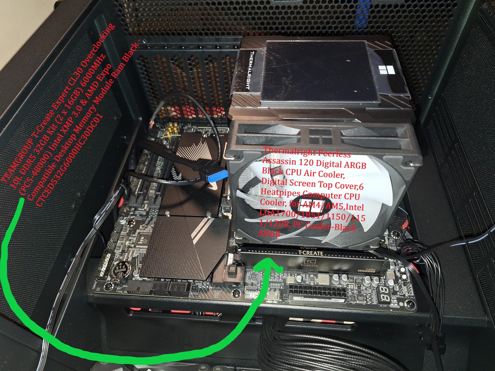 TEAMGROUP T-Create Expert CL30 Overclocking 10L DDR5 32GB Kit (2 x 16GB) 6000MHz (PC5-48000) Intel XMP 3.0 & AMD Expo Compatible Desktop Memory Module Ram Black - CTCED532G6000HC30DC01 - Customer Photo 2