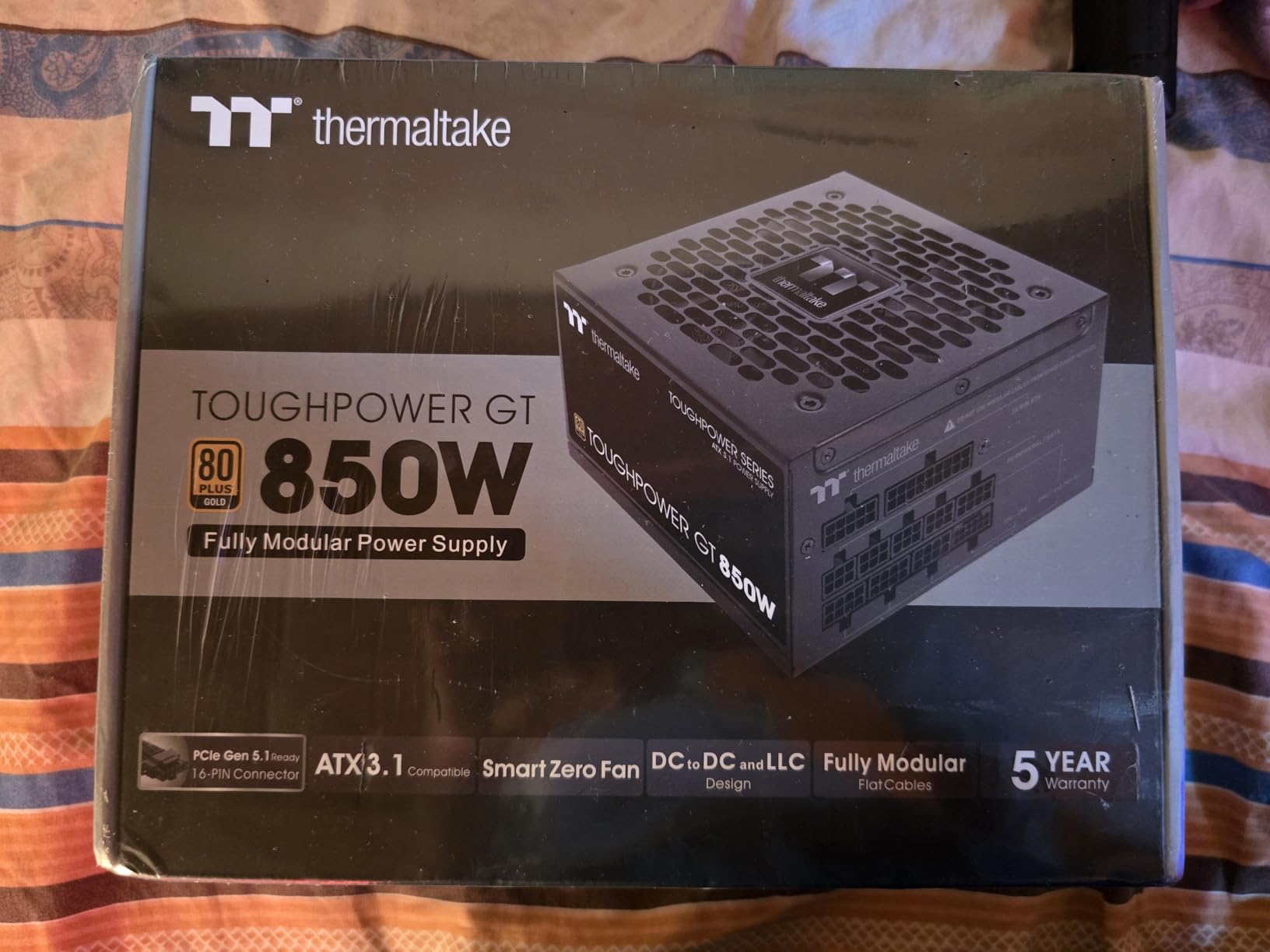 Thermaltake Toughpower GT 850W ATX 3.1 Standard Power Supply; 80 Plus Gold Efficiency; Smart Zero Fan; Native 450W PCIe 5.1 Connector; PS-TPT-0850FNFAGU-3; 5 Year Warranty - Customer Photo 3