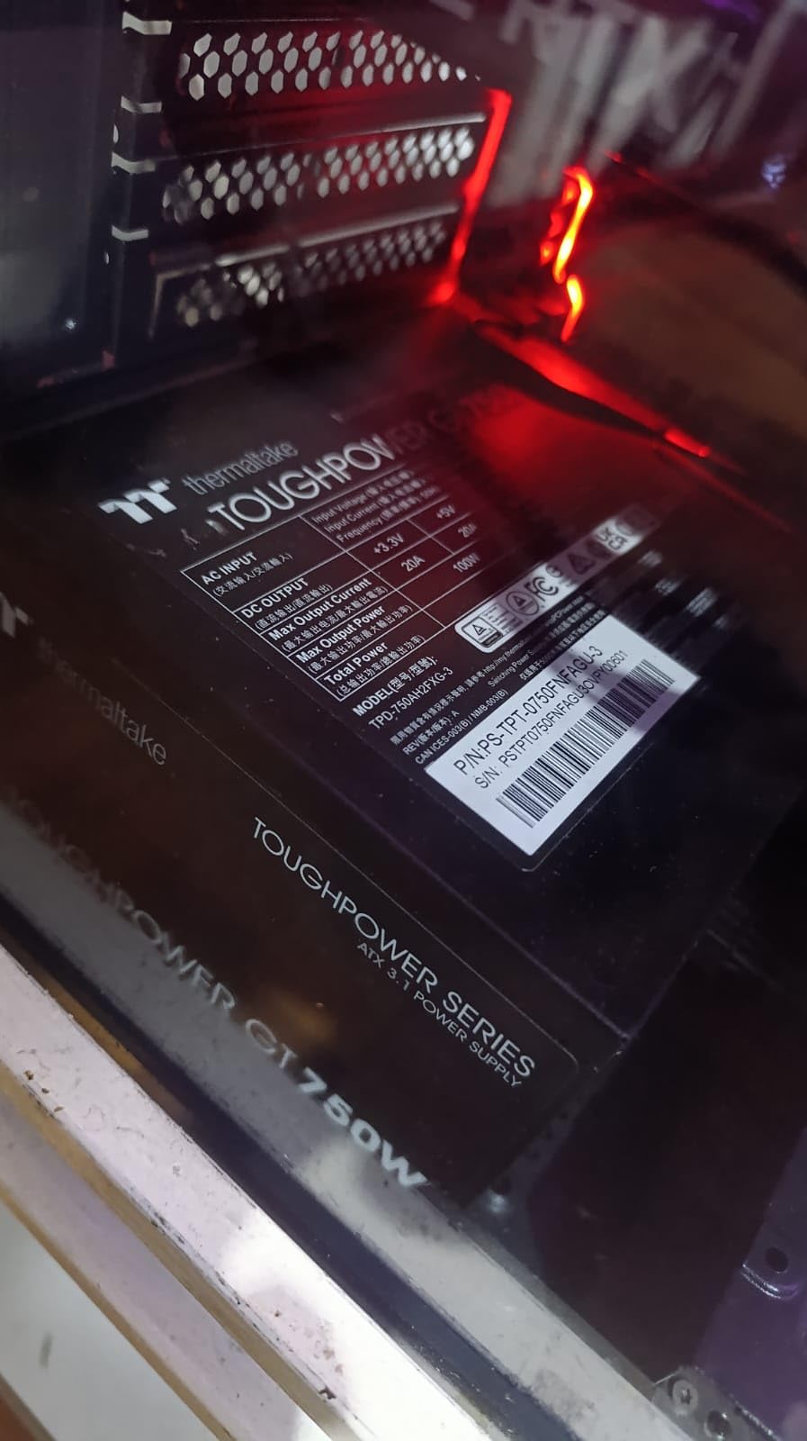 Thermaltake Toughpower GT 850W ATX 3.1 Standard Power Supply; 80 Plus Gold Efficiency; Smart Zero Fan; Native 450W PCIe 5.1 Connector; PS-TPT-0850FNFAGU-3; 5 Year Warranty - Customer Photo 5