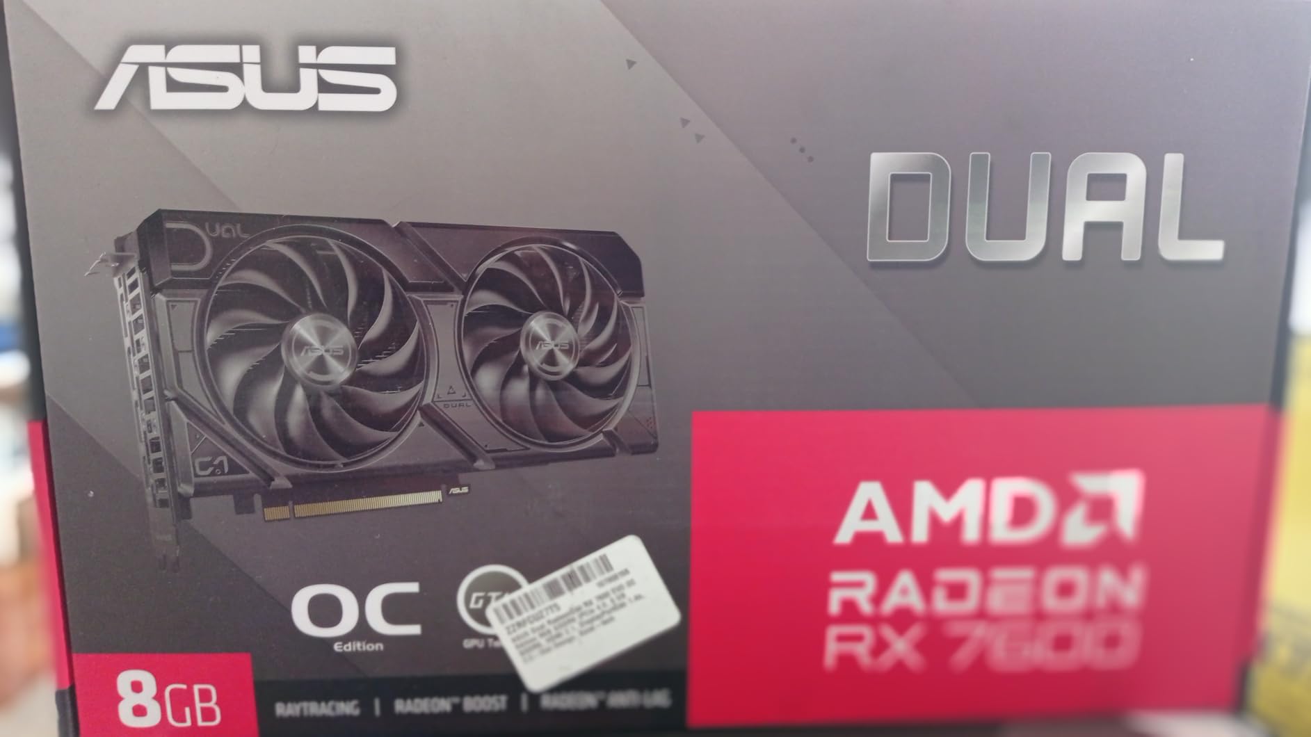 ASUS Dual Radeon RX 7600 EVO OC Edition 8GB GDDR6 (PCIe 4.0, 8 GB GDDR6, HDMI 2.1, DisplayPort 1.4a, 2.5-Slot Design, Axial-tech Fans, GPU Tweak III) Customer Review ASUS Dual Radeon RX 7600 EVO OC Edition 8GB GDDR6 (PCIe 4.0, 8 GB GDDR6, HDMI 2.1, DisplayPort 1.4a, 2.5-Slot Design, Axial-tech Fans, GPU Tweak III) - Customer Photo 2