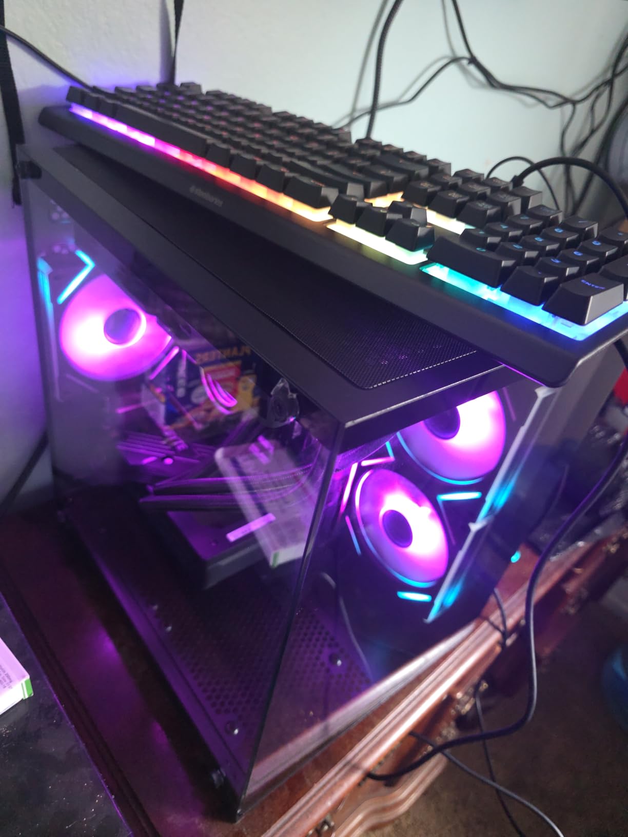 YAWYORE Gaming PC Desktop Computer AMD Ryzen 5 5600GT,16GB DDR4 3200MHz,1TB M.2 NVMe PCle,550W 80PLUS PSU,WiFi,Game Design Office Console,Sea View Room, Towers Prebuilt PC (Black) - Customer Photo 0