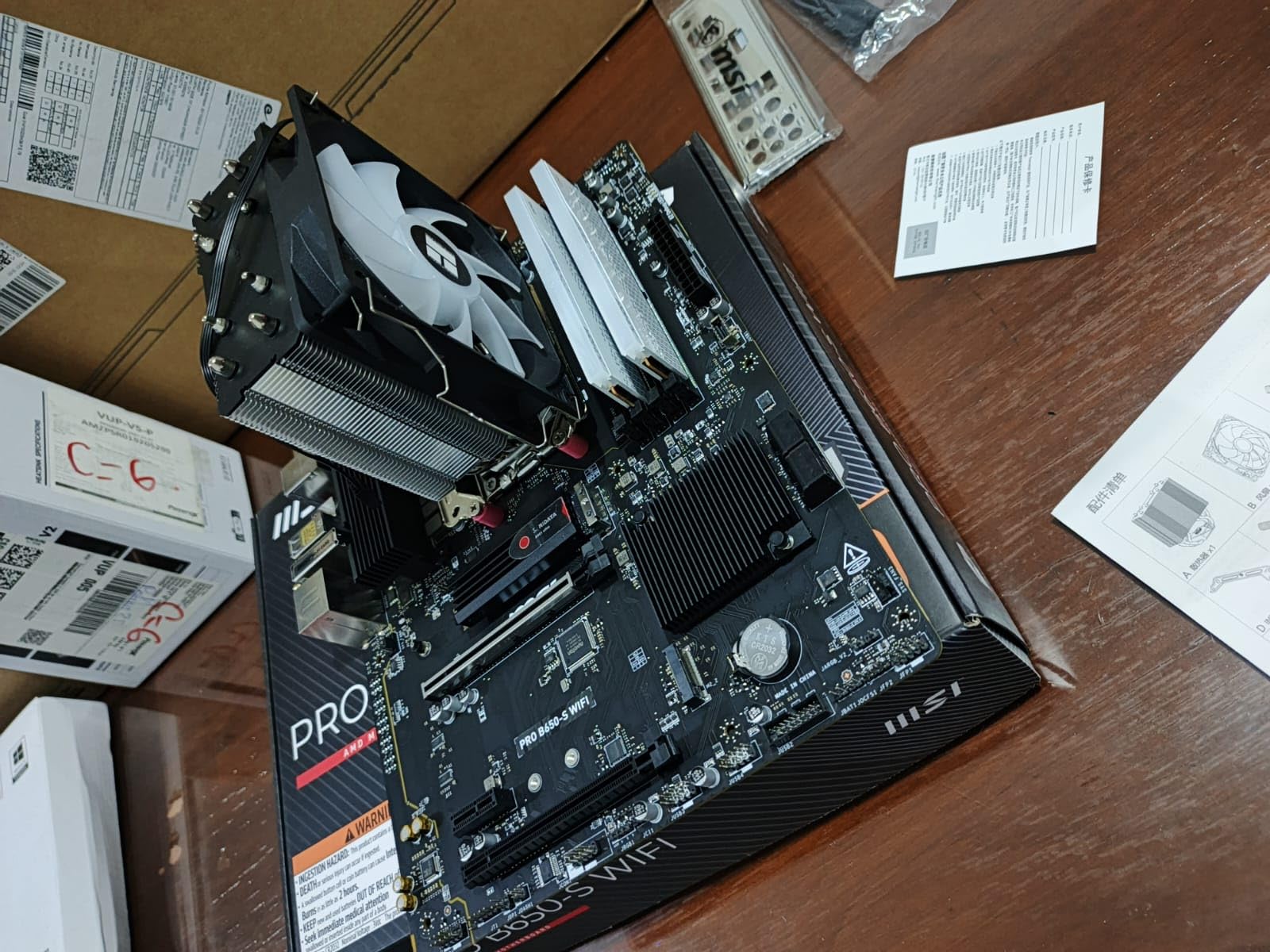 MSI PRO B650-S WiFi V1 Motherboard, ATX - Supports AMD Ryzen 9000/8000 / 7000 Series Processors, AM5 - DDR5 Memory Boost 6000+MHz/OC, 2 x PCIe 4.0 x16, 2 x M.2 Gen4, Wi-Fi 6E - Customer Photo 2