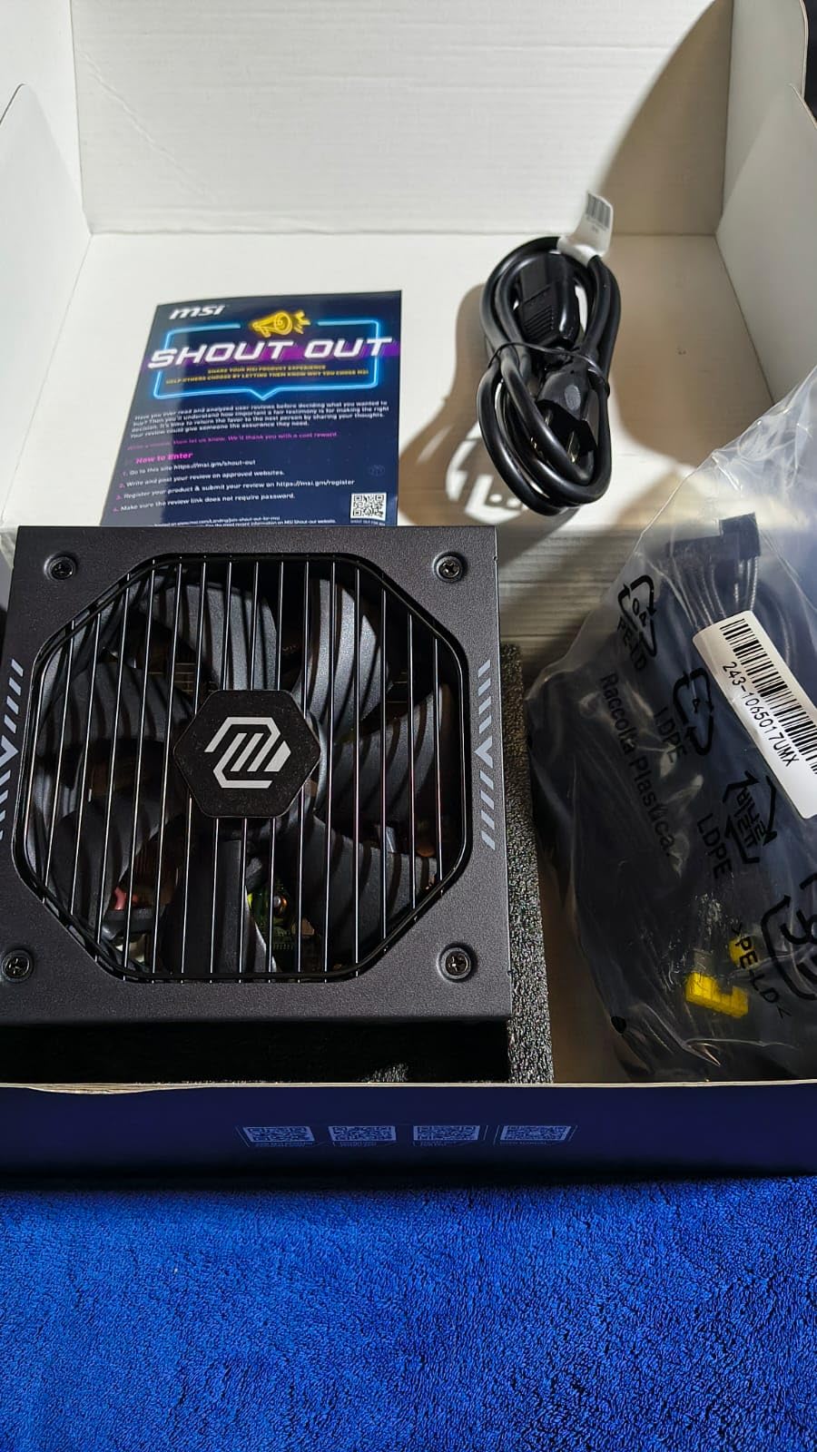 MSI MAG A650GLS PCIE5, Fully Modular Compact Gaming 650W Power Supply, 80+ Gold, ATX 3.1 & PCIe 5.1 Ready, Native Dual-Color 12V-2x6 Cable, Low-Noise, Embossed Jacket Cables, 10 Year Warranty - Customer Photo 2