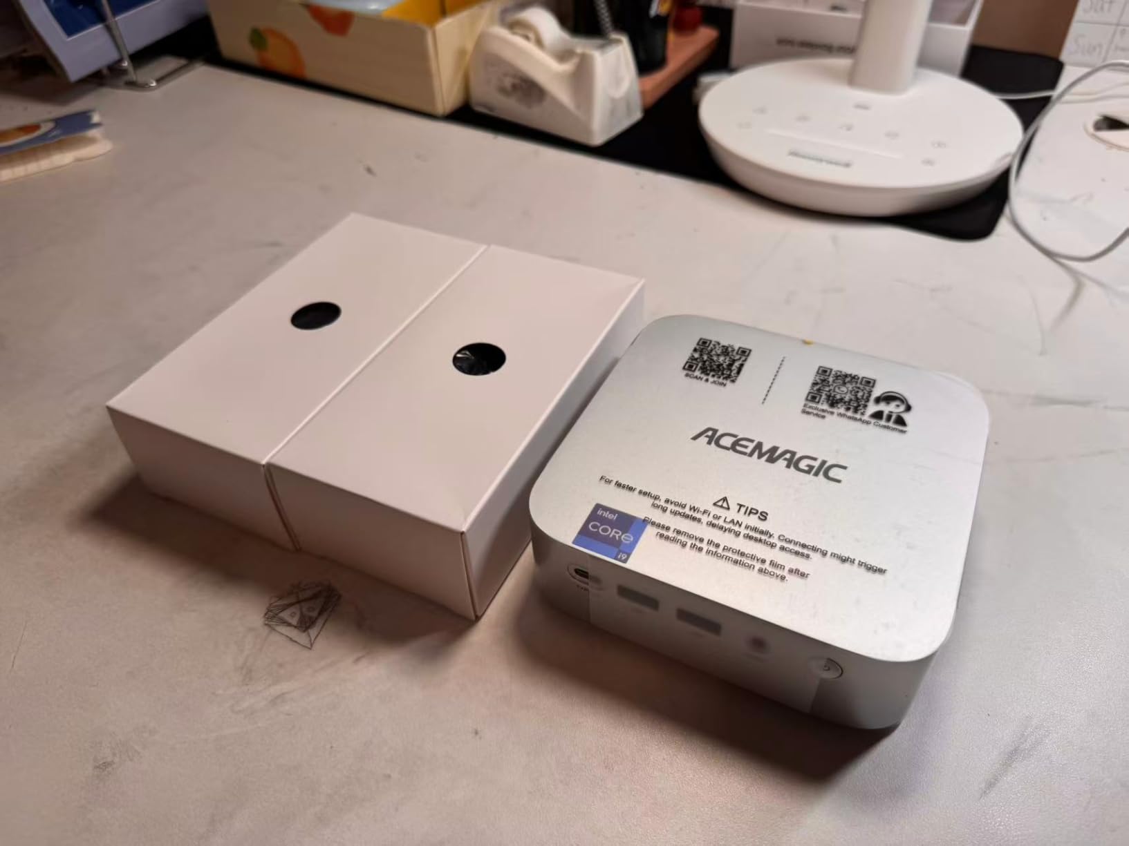 ACEMAGIC M1 Mini PC, Intel Core i9-11900H 32GB DDR4 1TB SSD, Mini Computers (4.9GHz, 8C/16T) PCIe3.0 Type-C/LAN 2.5G/HDMI/DP, 4K Triple Display 11 Pro Mini Desktop PC BT5.2/WiFi6/BT/for Home/Office Customer Review ACEMAGIC M1 Mini PC, Intel Core i9-11900H 32GB DDR4 1TB SSD, Mini Computers (4.9GHz, 8C/16T) PCIe3.0 Type-C/LAN 2.5G/HDMI/DP, 4K Triple Display 11 Pro Mini Desktop PC BT5.2/WiFi6/BT/for Home/Office - Customer Photo 1