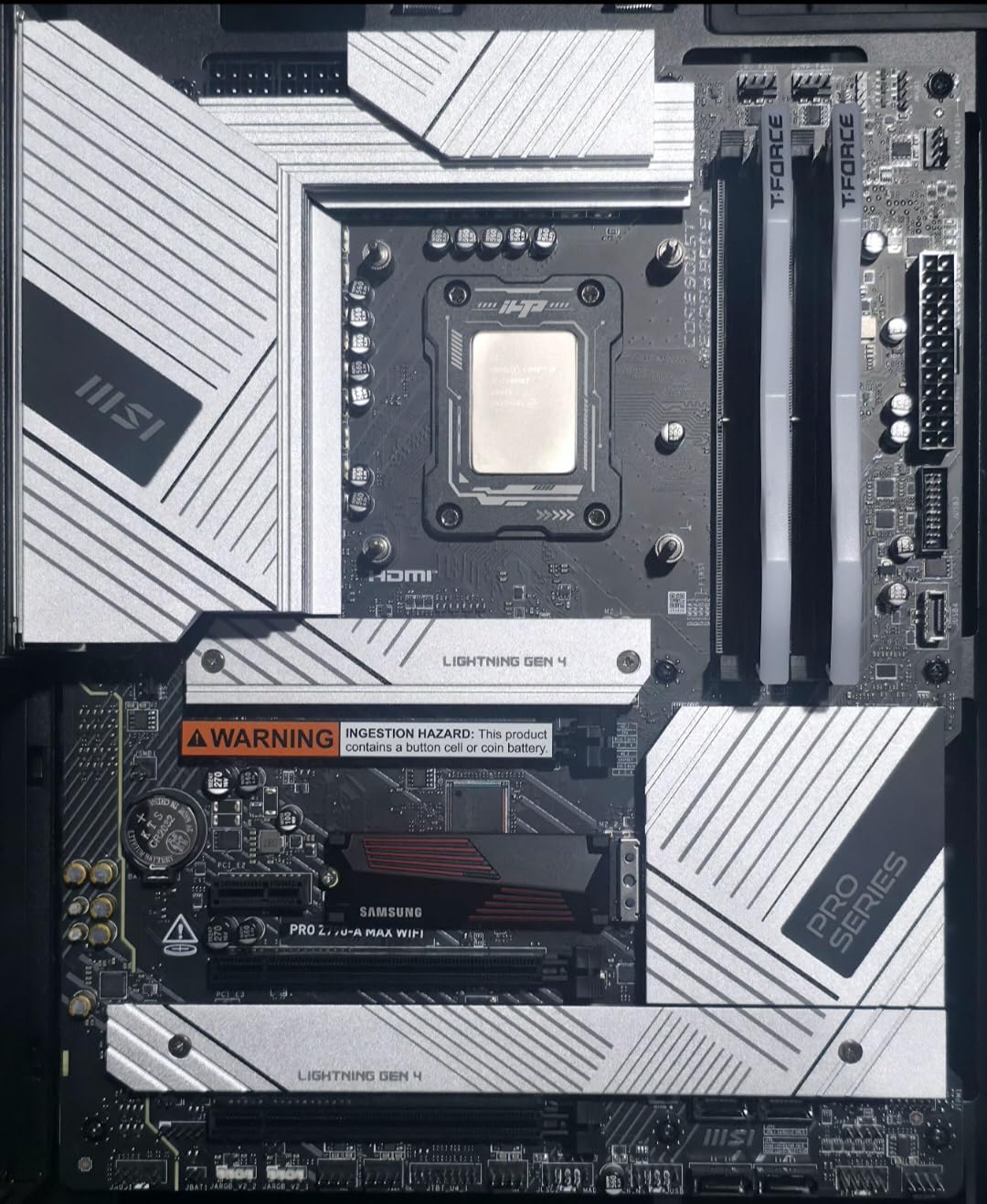 MSI PRO Z790-A WiFi II Motherboard, ATX - Supports Intel Core 14th, 13th & 12th Gen Processors, LGA 1700-80A SPS VRM, DDR5 Memory Boost 7800+MT/s/OC, PCIe 5.0 x16, 4 x M.2 Gen4, Wi-Fi 6E, 2.5G LAN - Customer Photo 1