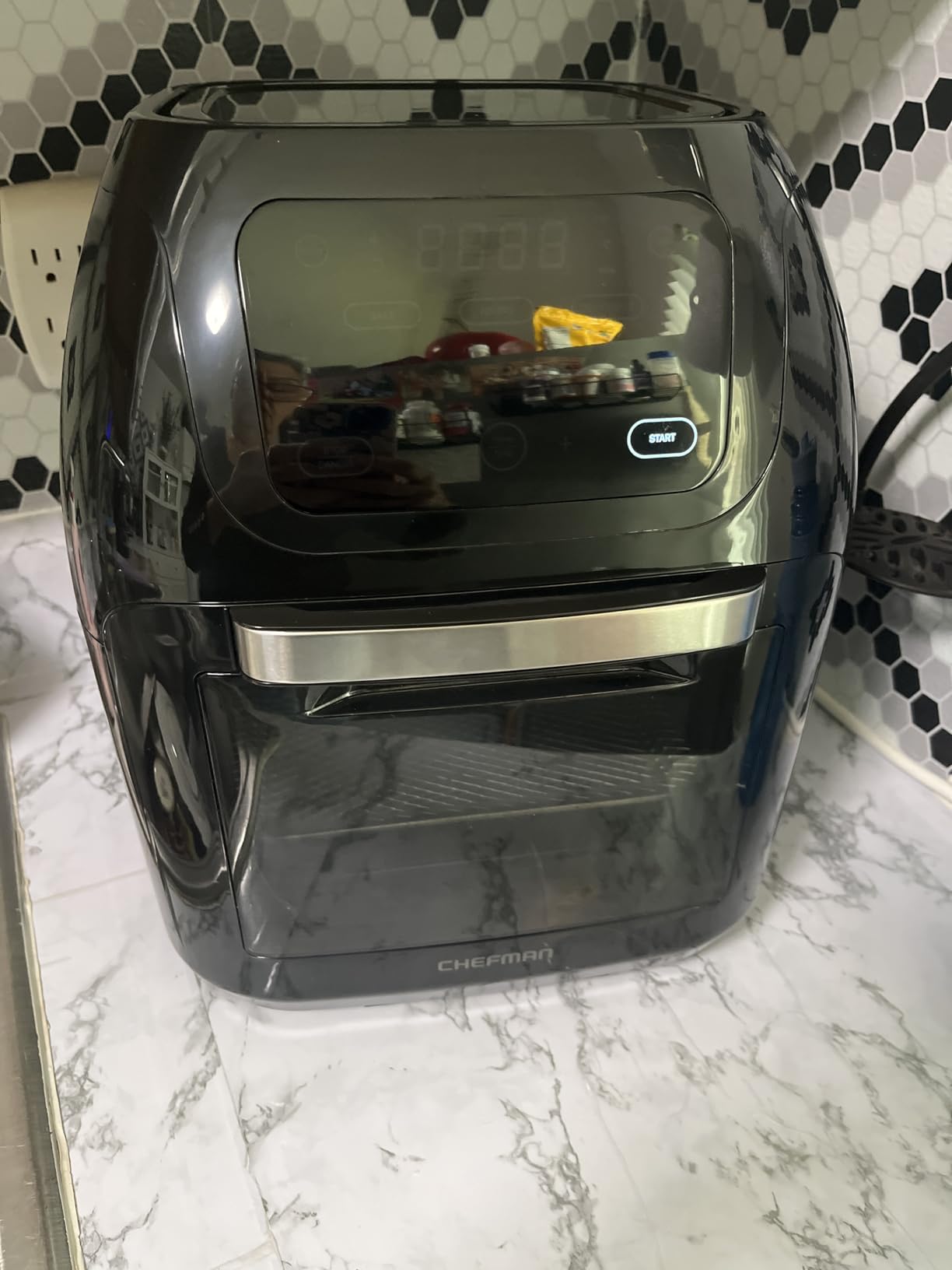 CHEFMAN Multifunctional Digital Air Fryer+ Rotisserie, Dehydrator, Convection Oven, 17 Touch Screen Presets, XL 10L Family Size, Auto Shutoff, Large Easy-View Window, Black customer photo 2