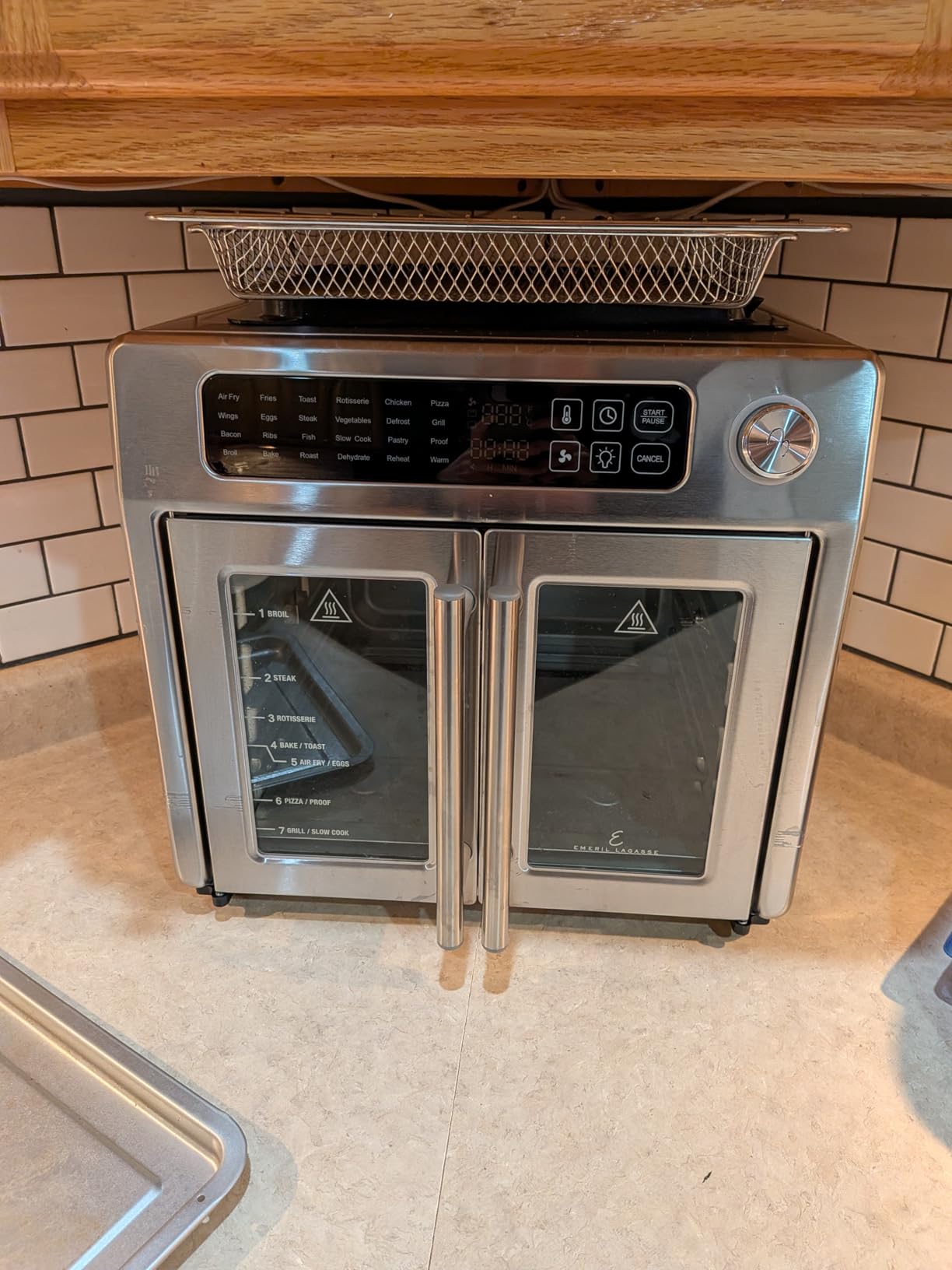 Emeril Lagasse Extra Large French Door Air Fryer Toaster Oven Combo, 24 Cooking Functions, Digital Controls, 7 Accessories, 26QT Capacity, Stainless Steel customer photo 1