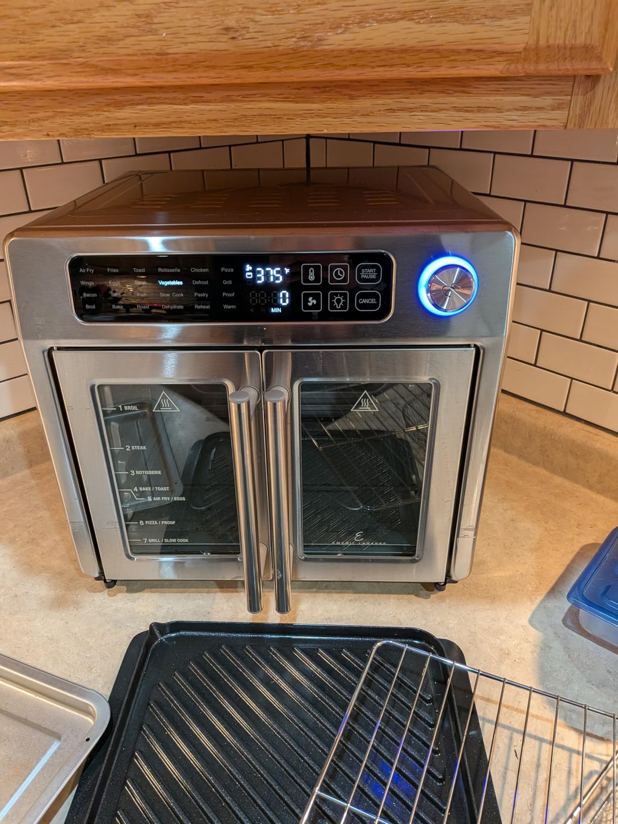 Emeril Lagasse Extra Large French Door Air Fryer Toaster Oven Combo, 24 Cooking Functions, Digital Controls, 7 Accessories, 26QT Capacity, Stainless Steel customer photo 2