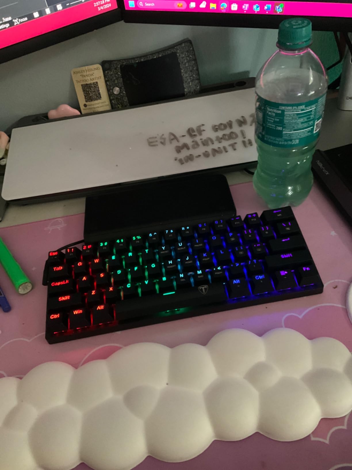 60% Wired Mechanical Gaming Keyboard with Blue Switches, LED Backlit | 61 Keys Ultra-Compact Mini Portable Office Keyboard for PC/Mac/Xbox, 18 LED Backlight, Easy to Carry On Trip, Black customer photo 2