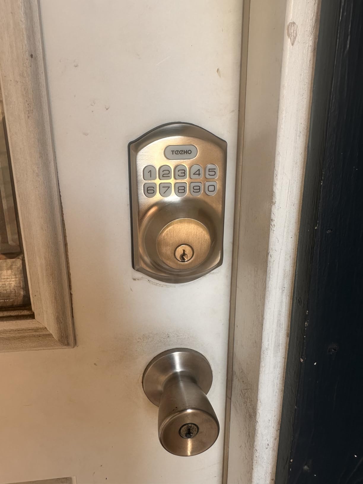 TEEHO TE001 Keyless Entry Deadbolt with Keypad for Front Door, Satin Nickel customer photo 1