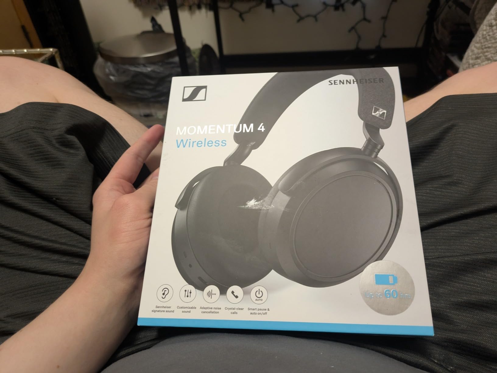 Sennheiser M4AEBT Momentum 4 Wireless Headphones - Black | Sennheiser Signature Sound, Adaptive Noise Cancellation Plus Transparency Mode, Up to 60-Hour Battery with Fast Charge customer photo 1