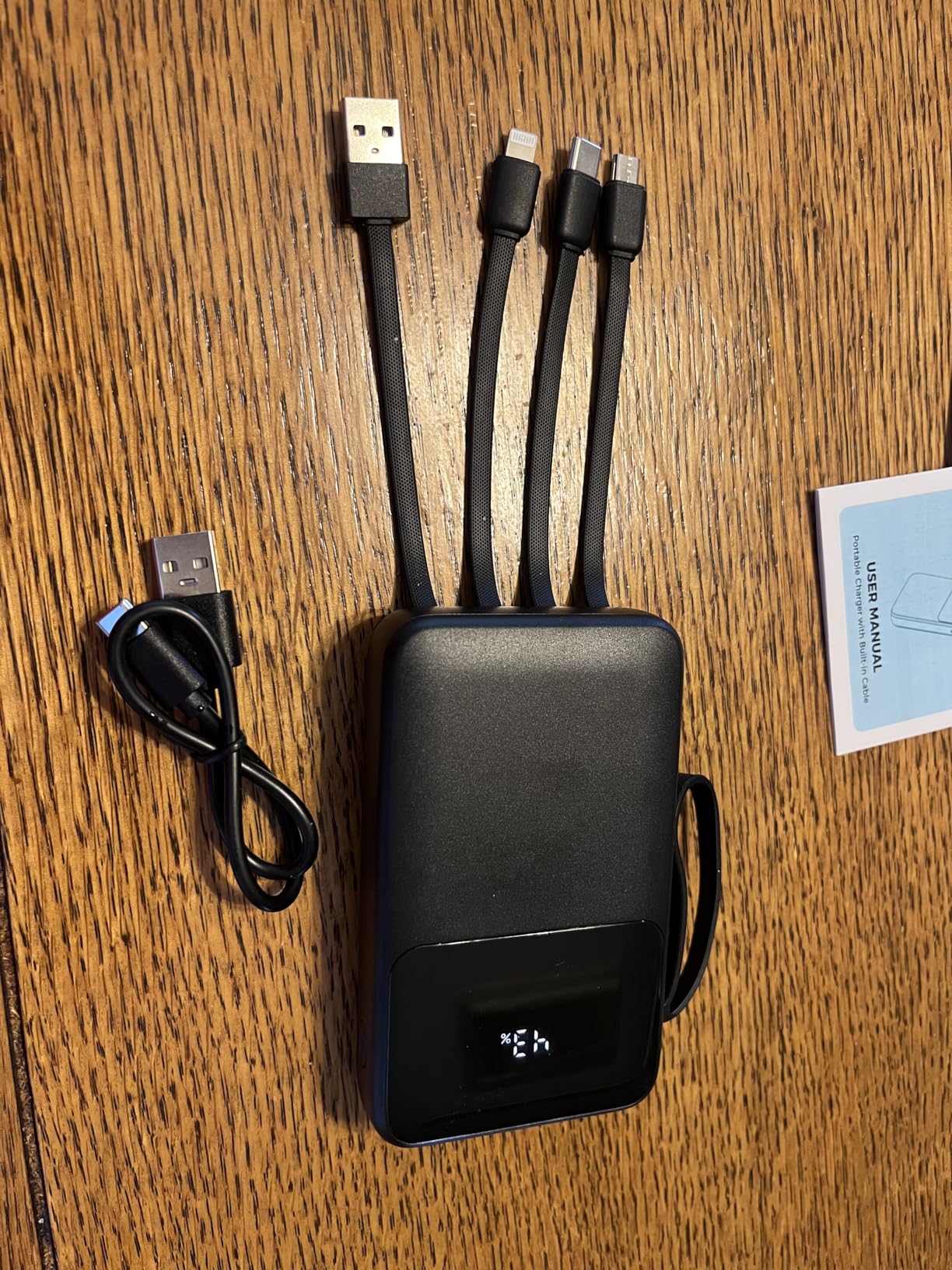 HELLEE 15000mAh Portable Charger Power Bank, 45% Smaller Built-in 4 Cables customer photo 1