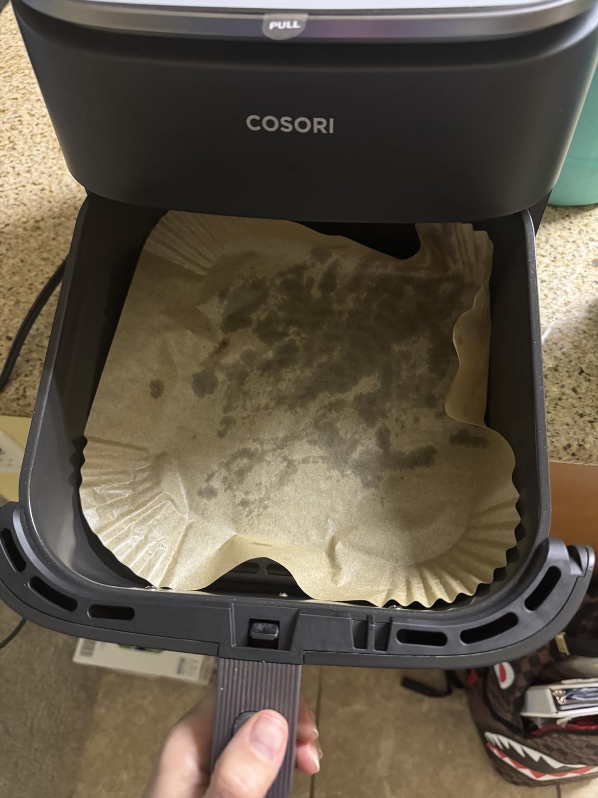 Cosori Air Fryer 6.8-Qt, 12 One-Touch Functions, Dual Heating Elements, Ceramic-Coated Nonstick Basket, Dishwasher-Safe, 1750W, Family Size for 4-6, Gray customer photo 2