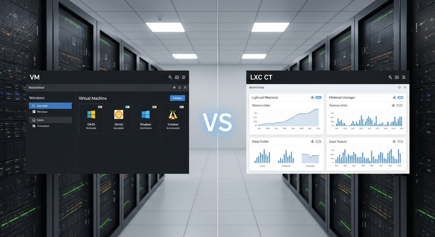 VM vs CT LXC in Proxmox