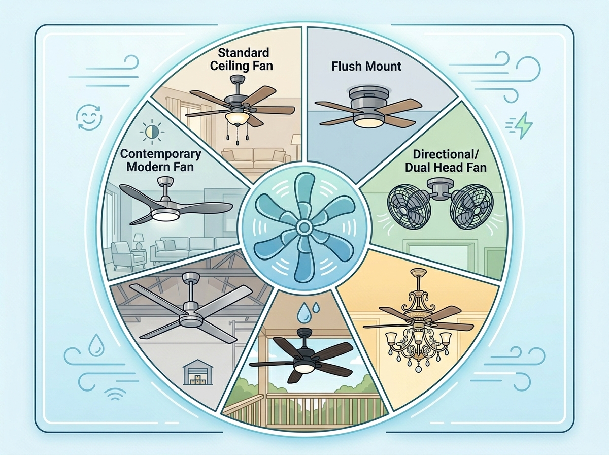 7 Types of Ceiling Fans Explained (June 2026)