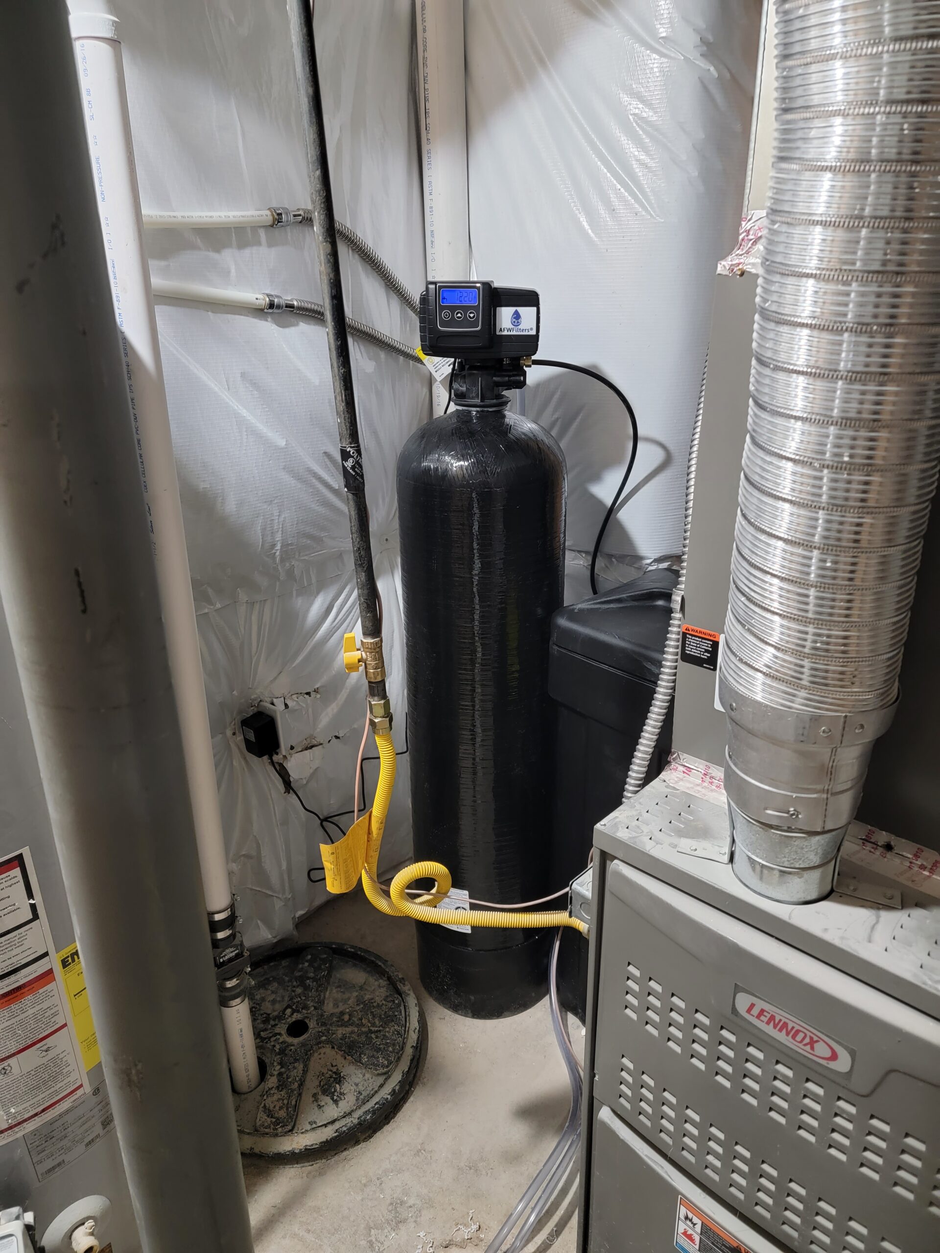 AFWFilters Whole House Water Softener System - Fleck 5600sxt Digital Meter with 64,000 Grain, Includes Bypass Valve & Brine Tank with Safety Float customer photo 1