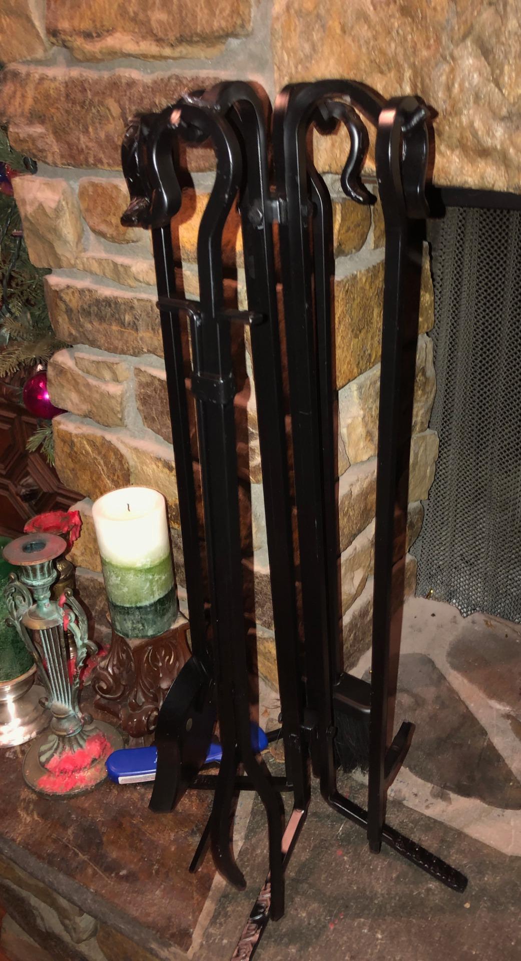 UniFlame 5-Piece Black Wrought Iron Fireplace Tools Set (F-11140) customer photo 1