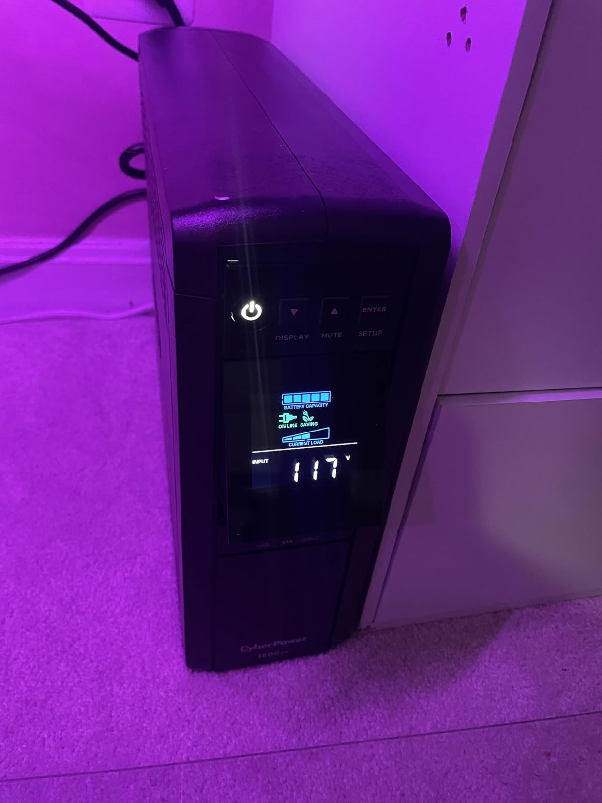 CyberPower CP1500PFCLCD PFC Sinewave UPS Battery Backup and Surge Protector | 1500VA/1000W, 12 Outlets, AVR, Mini Tower, UL Certified customer photo 2