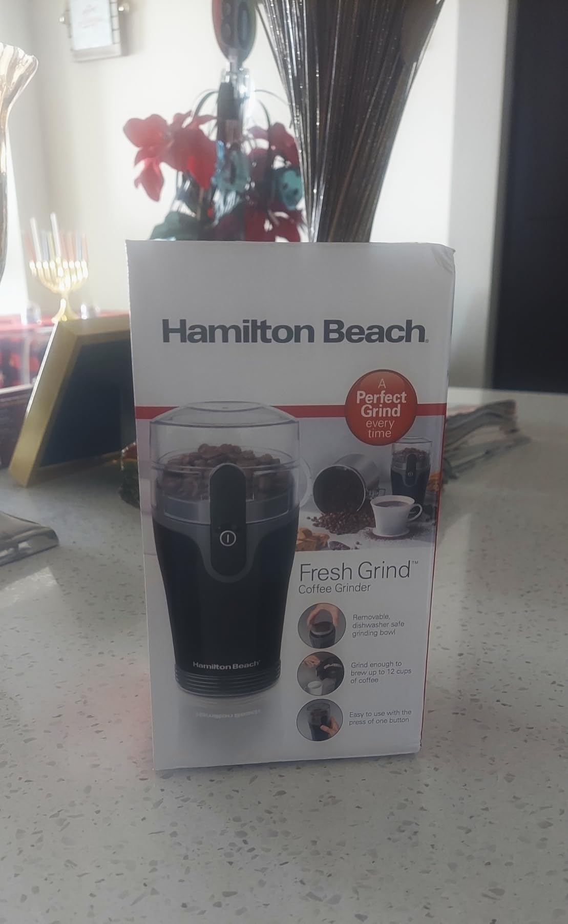 Hamilton Beach Fresh Grind Electric Coffee Grinder for Beans, Spices and More, Stainless Steel Blades, Removable Chamber, Makes up to 12 Cups, Black customer photo 1