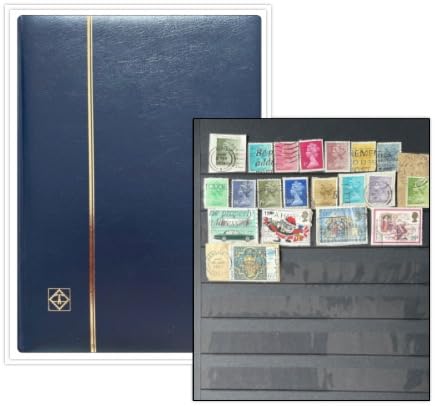 LIGHTHOUSE - COMFORT Padded Leather Cover Stockbook for Stamps - 32 Black Cardstock A4 Pages with Clear Strips and Double Linen Hinges - Red customer photo 1