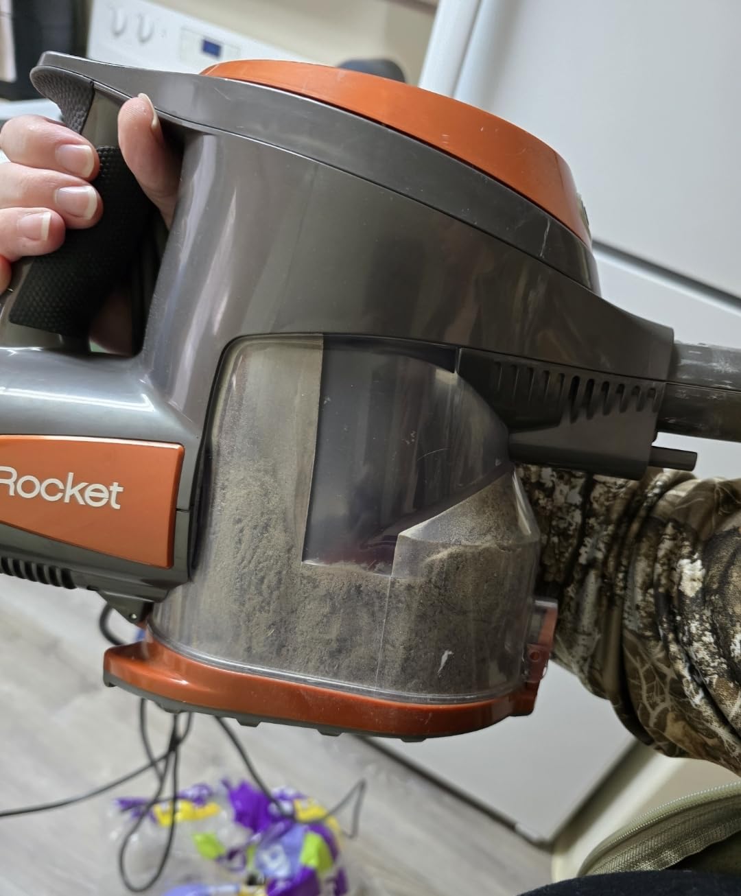 Shark Rocket Ultra-Light | Corded Stick Vacuum Cleaner for Carpet, Rugs & Hard Floors | Lightweight Hand Vacuum for Pet Hair & Upholstery | Swivel Steering | 2 Attachments | Gray/Orange | HV301 customer photo 2