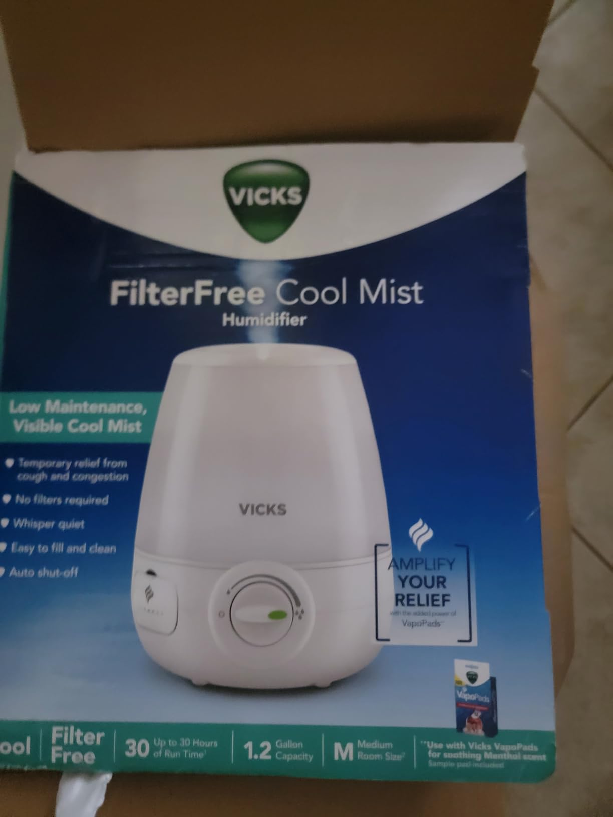 Vicks Filter-Free Ultrasonic Humidifier, Recommended by Pediatricians customer photo 1