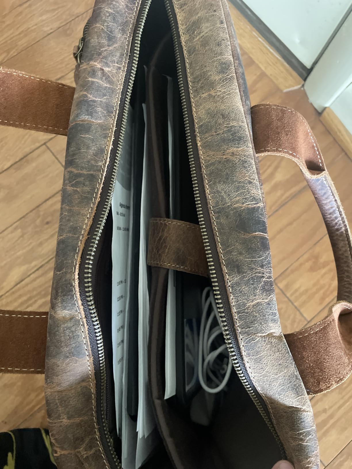 Leather briefcase 18 Inch Laptop Messenger Bags for Men and Women Best Office briefcase Satchel Bag customer photo 2