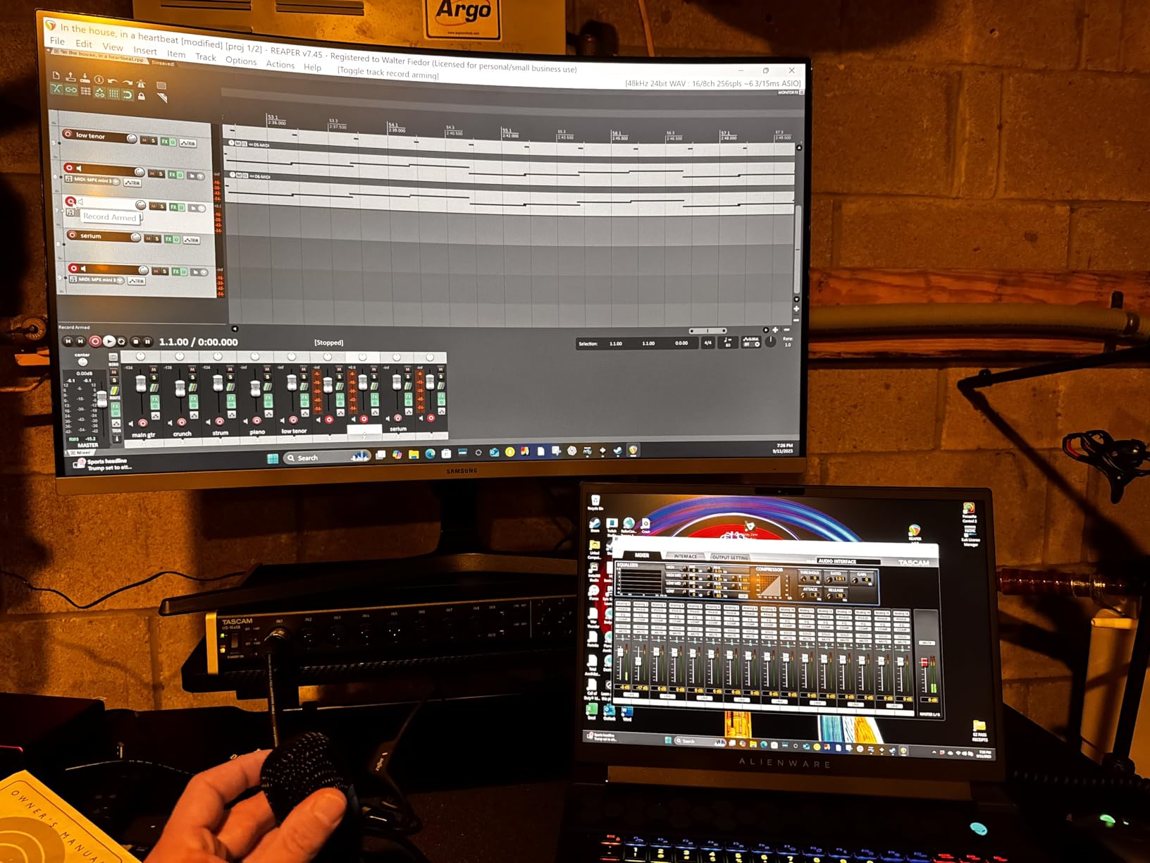 Tascam US-16x08 Rackmount USB Audio/MIDI Interface, 8 XLR/8 1/4