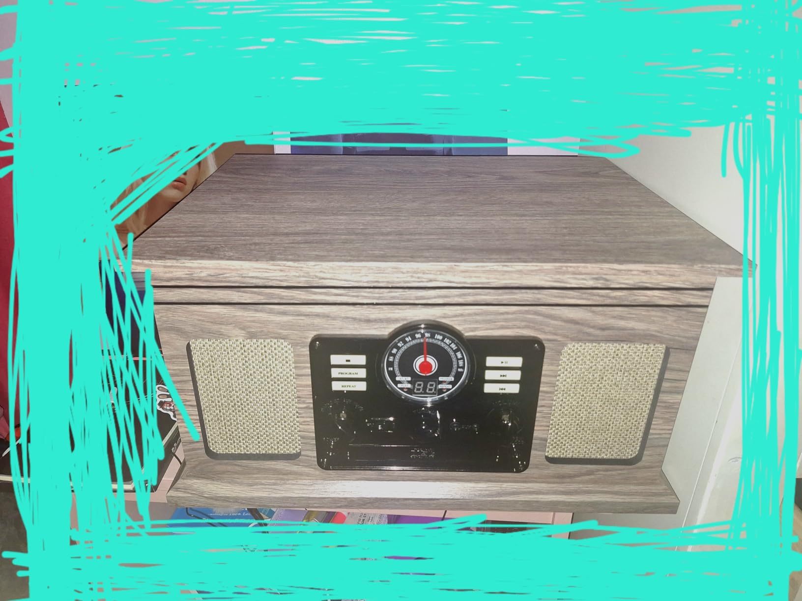 Victrola Quincy - 6-in-1 Bluetooth Record Player - Mahogany customer photo 2