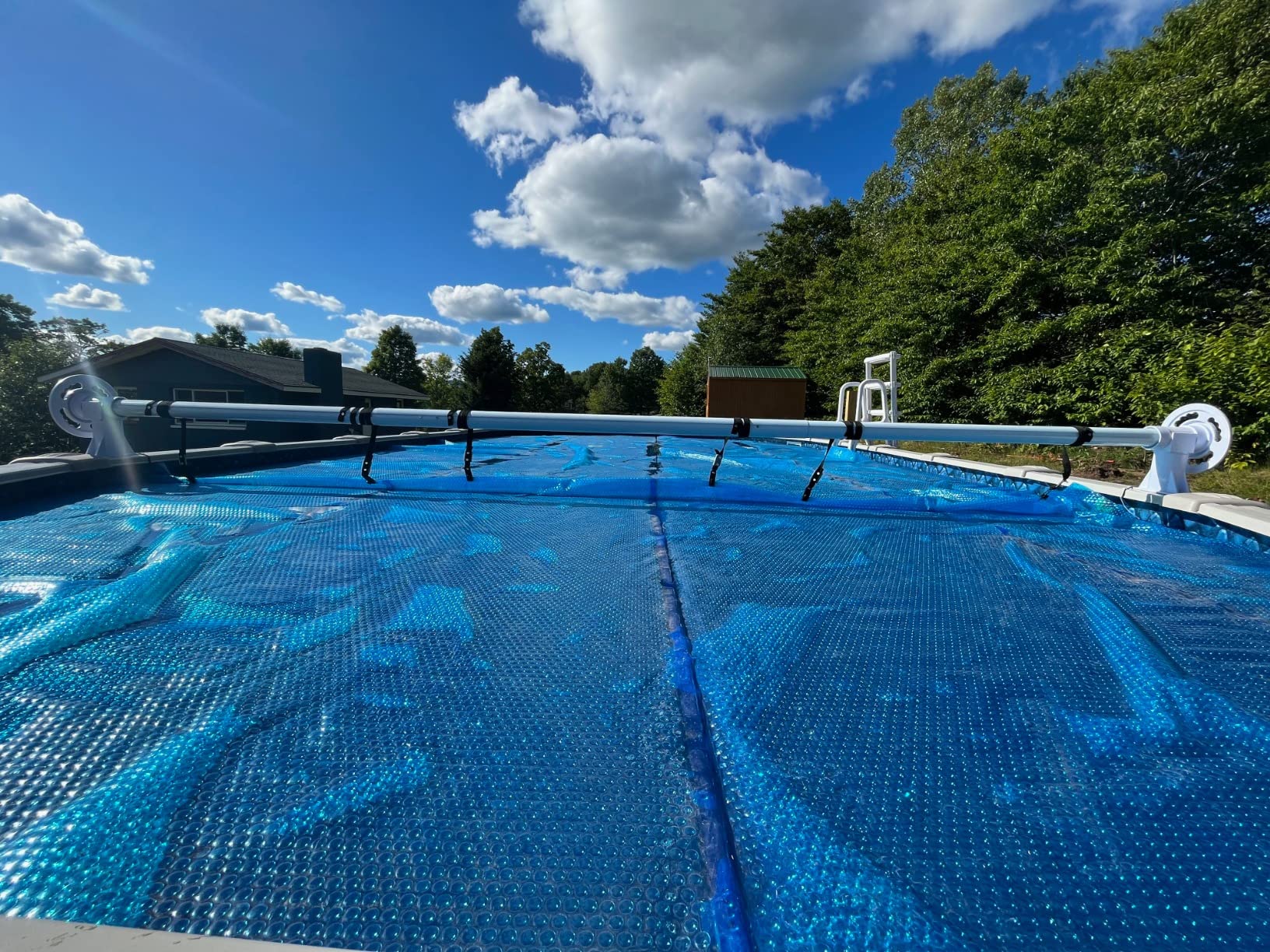 Sun2Solar Solar Cover White Reel System for Round or Oval Above-Ground Swimming Pools | Fits Pools up to 21-Feet Wide Without Decking | Easy One-Person Operation customer photo 1