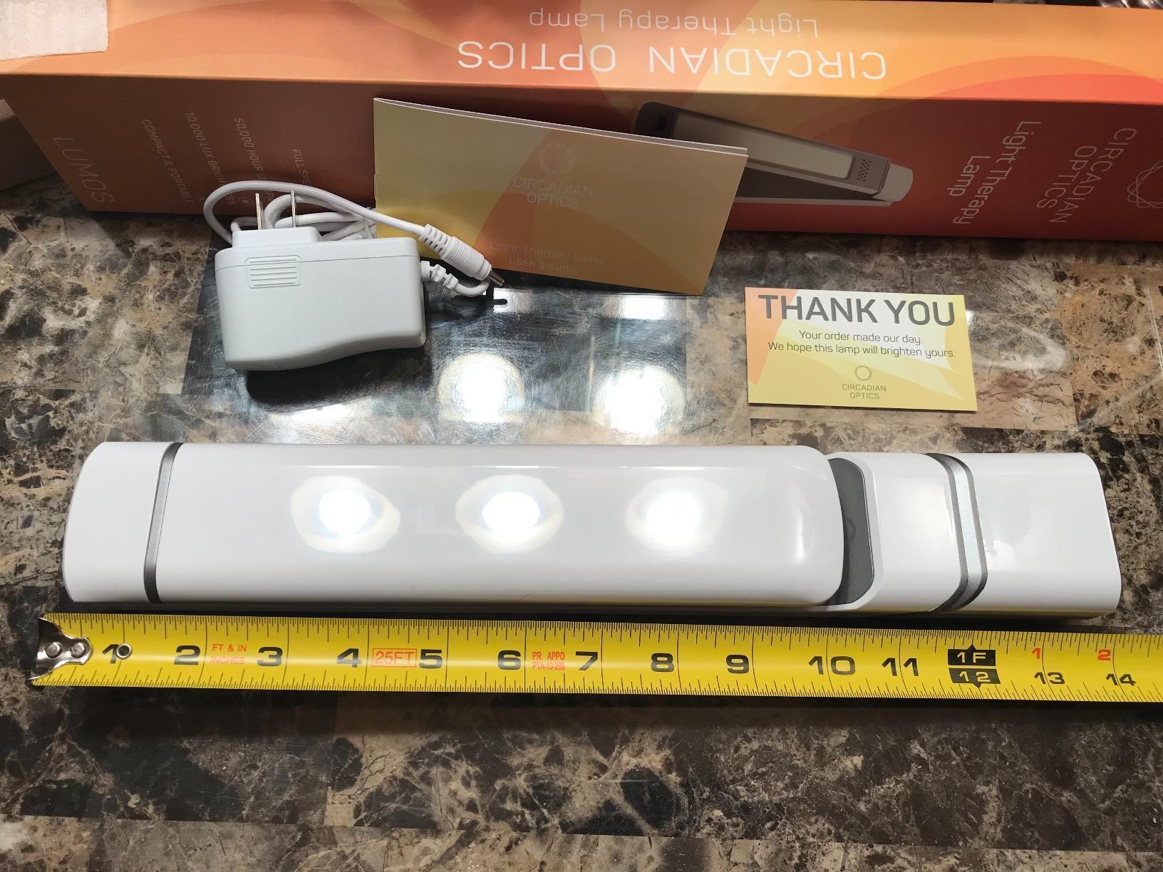 Circadian Optics Lumos 10,000 Lux Light Therapy Lamp | Seen On Shark Tank | Sun Lamp For Seasonal Blues | Ultra Bright White Light Therapy | 10,000 LUX | UV-Free | Full-Spectrum | Adjustable Panel customer photo 1