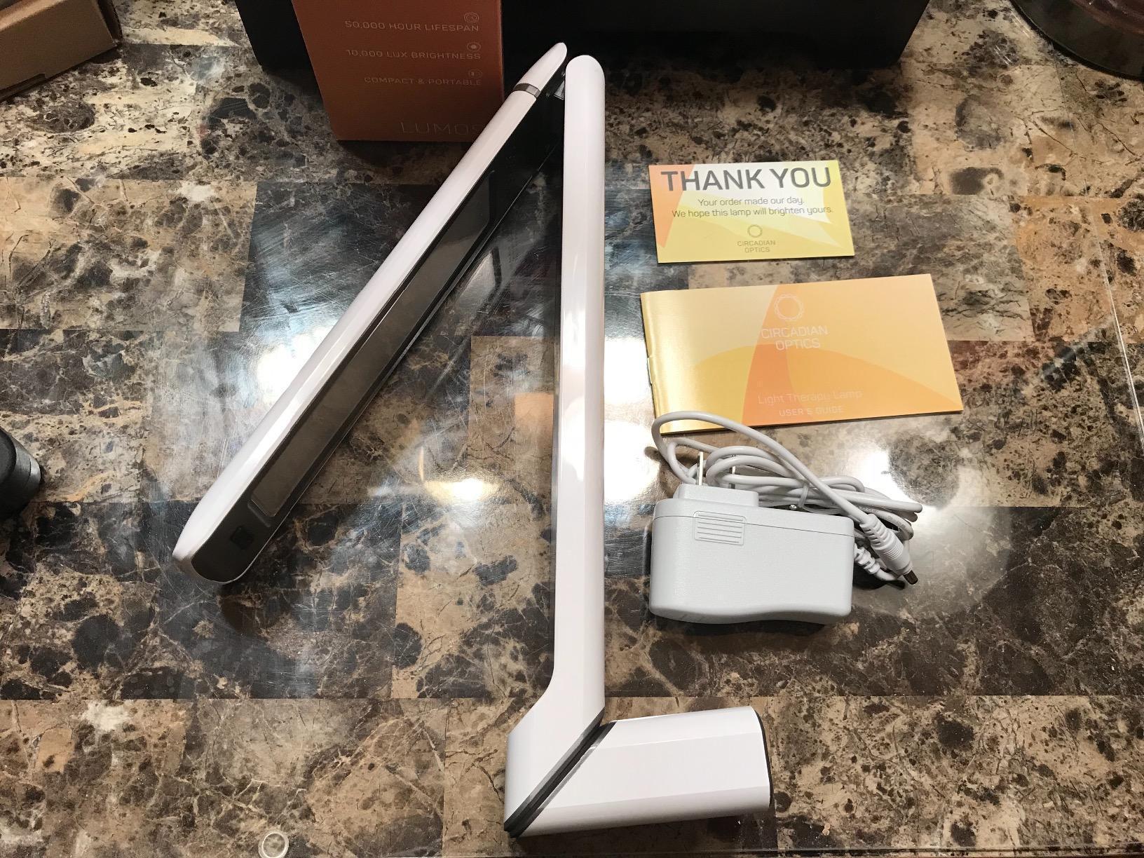 Circadian Optics Lumos 10,000 Lux Light Therapy Lamp | Seen On Shark Tank | Sun Lamp For Seasonal Blues | Ultra Bright White Light Therapy | 10,000 LUX | UV-Free | Full-Spectrum | Adjustable Panel customer photo 2