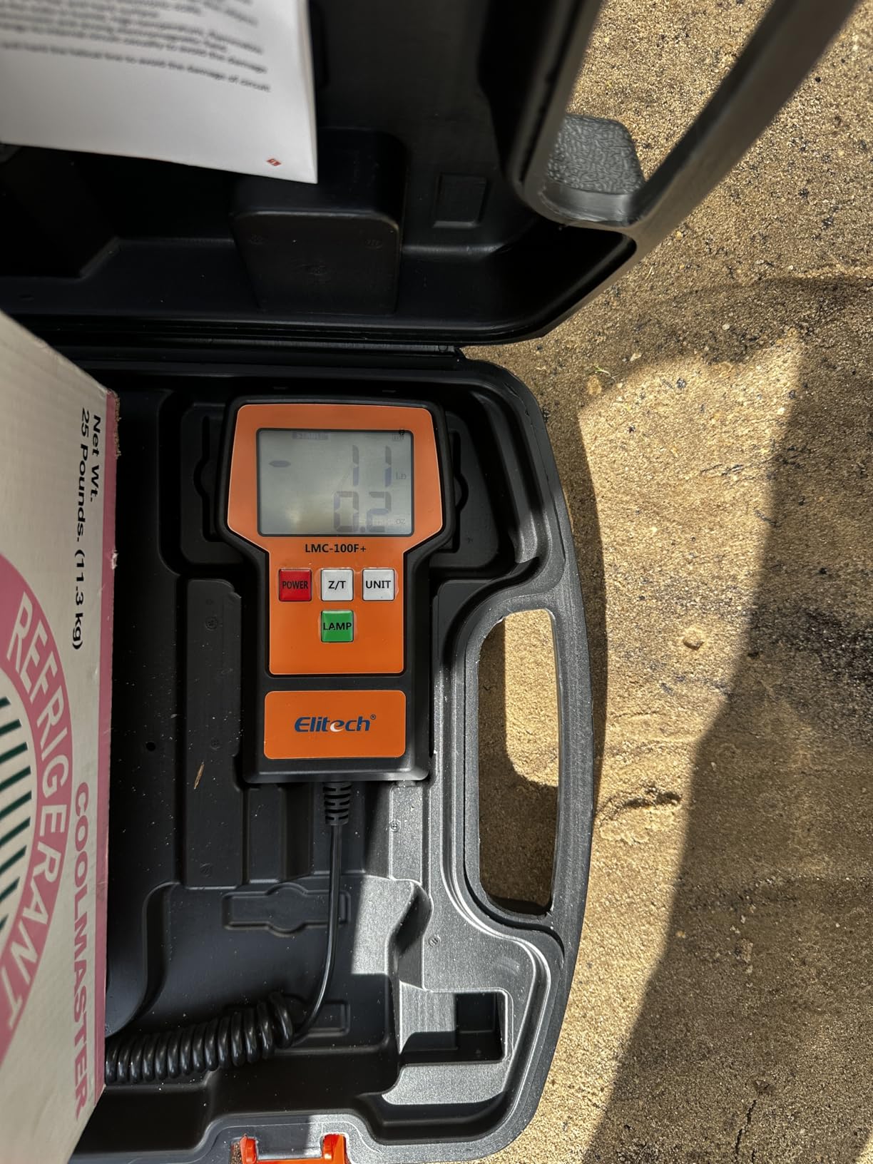 Elitech Refrigerant Scale 110 lbs, HVAC Scale with LB+OZ Display, LMC-100F+ | High Accuracy ±0.05% +5g, Dual Unit LB/OZ & Kg/g, 2g Resolution, Sturdy Metal Platform, Carry Case Included customer photo 1