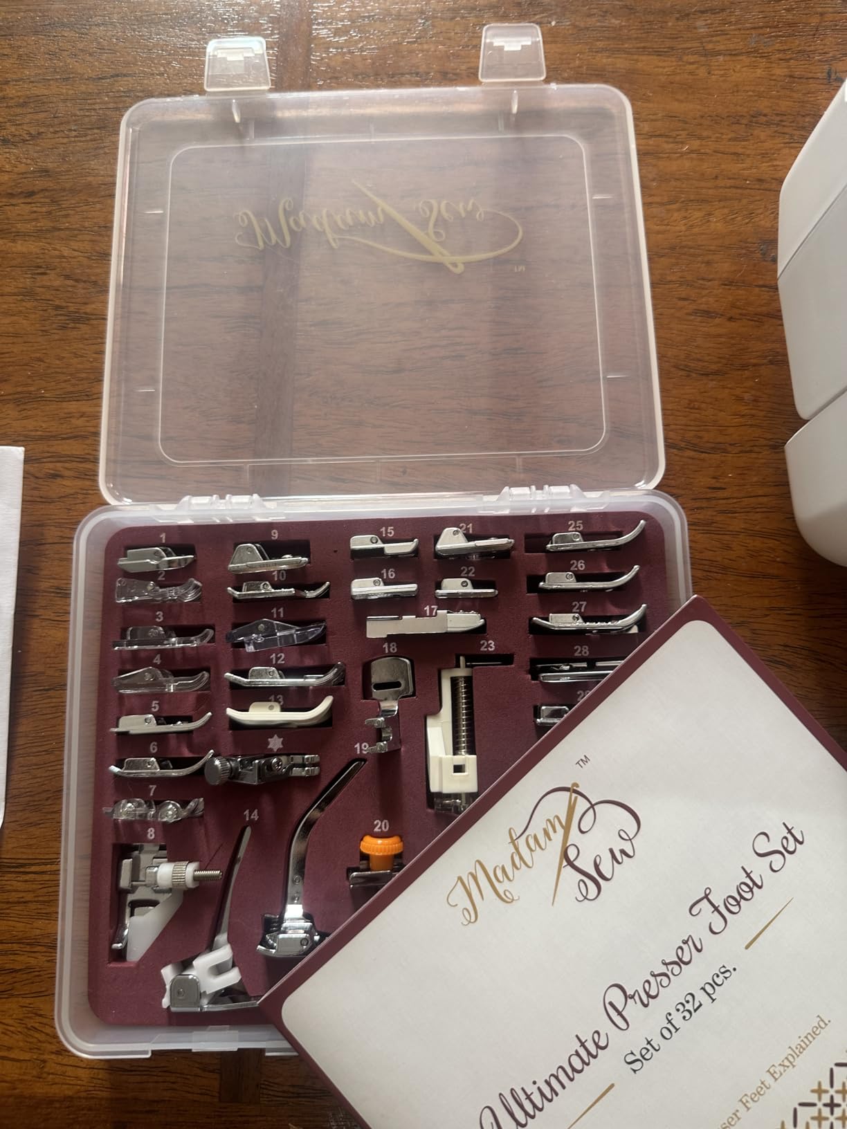 Madam Sew Presser Foot Set 32 PC Set | The ONLY Sewing Machine Presser Foot Kit with Manual & Deluxe Storage Case | Numbered Slots for Organization | Compatible with Most Brother Sewing Machine Feet customer photo 1