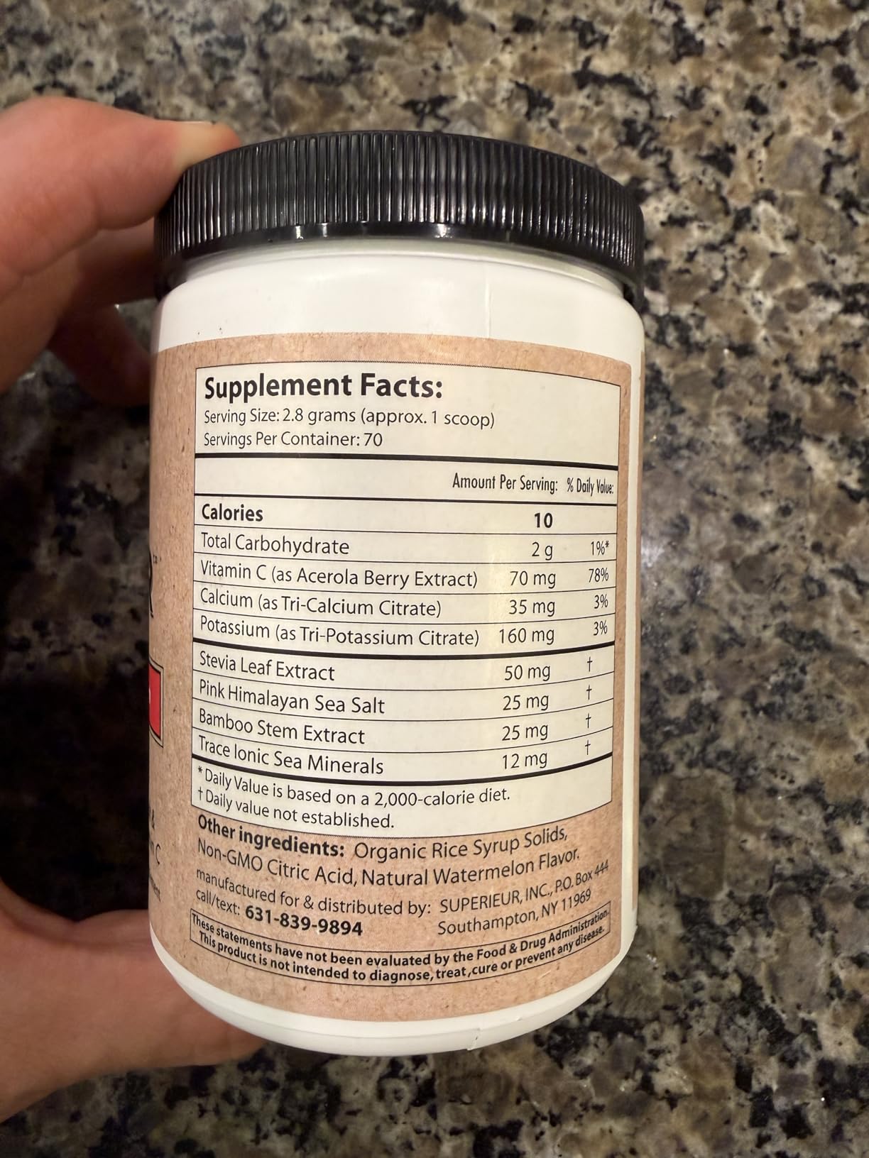Superieur Electrolytes - Plant Based Electrolyte Supplement w/Sea Minerals for Hydration & Recovery - Keto Friendly, Non-GMO, Zero Sugar, Vegan Healthy Sports Drink Powder - Watermelon (70 Servings) customer photo 1