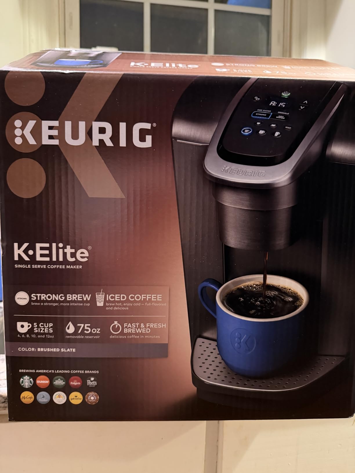 Keurig K-Elite Single Serve K-Cup Pod Coffee Maker, Strength and Temperature Control, Iced Coffee, Brushed Slate customer photo 1