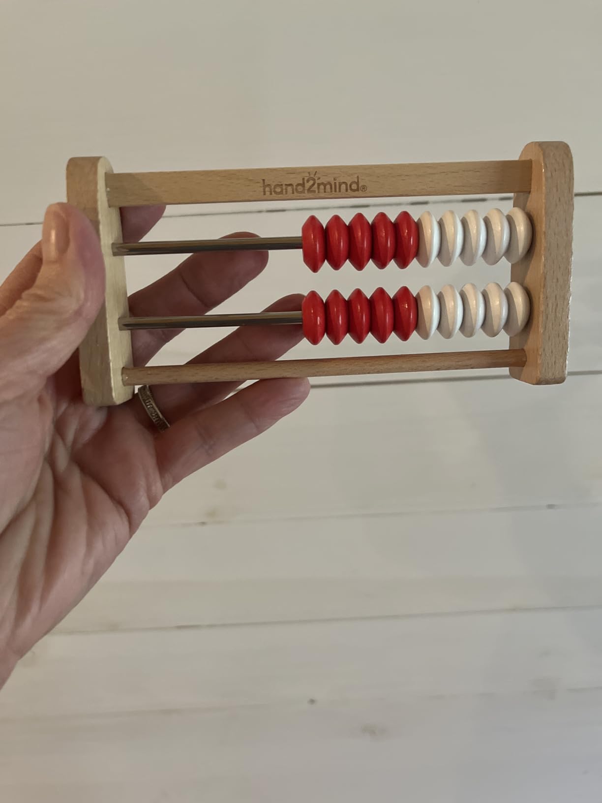 hand2mind Mini 20-Bead Wooden Rekenrek, Number Rack for Kids, Abacus for Kids Math, Counting Beads, Math Manipulatives, Elementary Teacher Must Haves (Set of 4) customer photo 1
