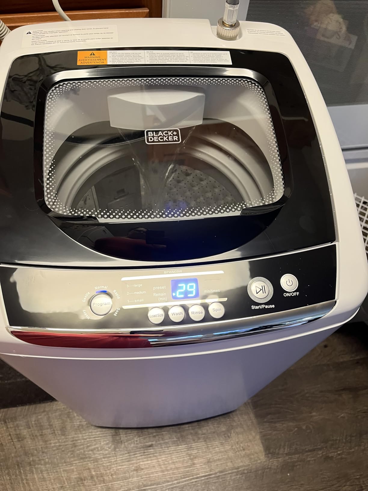 BLACK+DECKER 0.9 Cu. Ft. Portable Washer, 6.6 lb. Capacity, BPWM09W, White | 6.6 lb. Capacity Washing Machine for Homes & Apartments, 5 Wash Cycles, Quick Connect Sink Adapter and Drain Hose Included customer photo 1