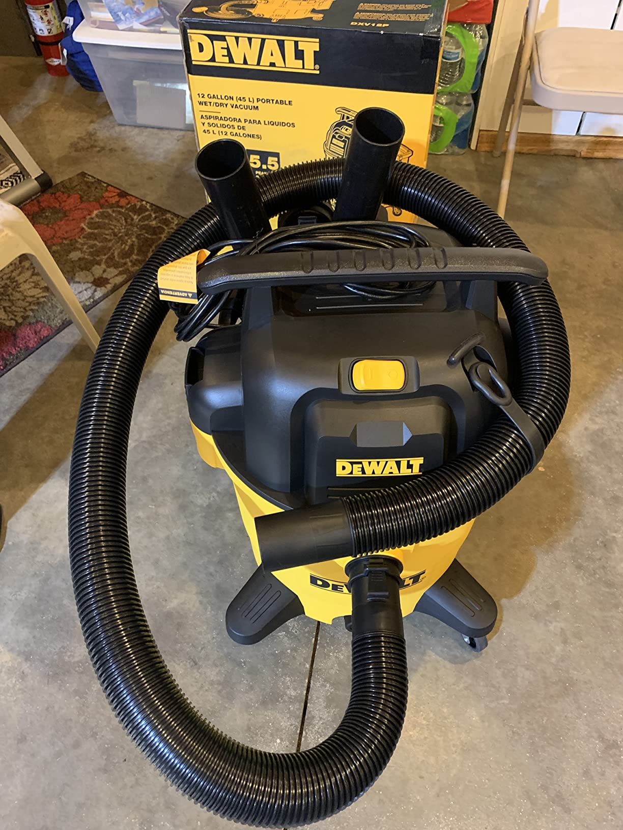 DEWALT DXV16PA 16 Gallon Poly Wet/Dry Vac/Acc, 6.5HP Shop Vacuum Wet/Dry for Jobsite/Workshop, Yellow customer photo 1