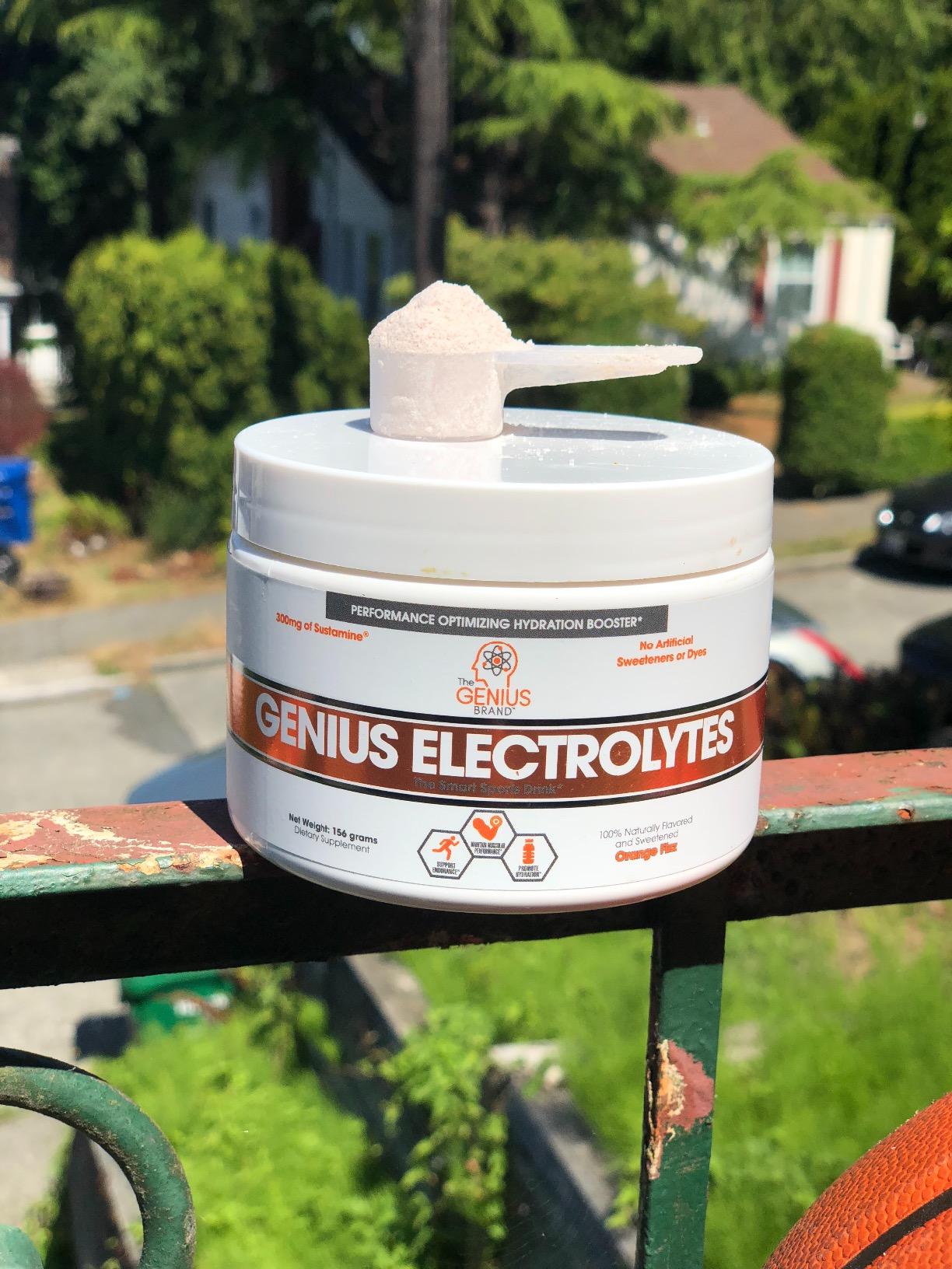 Genius Electrolytes Powder Drink Mix, Orange Fizz, 30 Servings - Natural Hydration Booster & Endurance Supplement with Potassium, Magnesium & Zinc - Sugar Free & No Artificial Sweeteners or Dyes customer photo 1