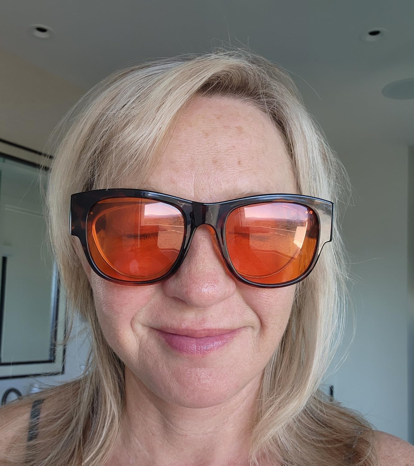 Eyekepper 100% Blue Light Reduction, Huge Fitover Anti-Blue Blocking Computer Eyeglasses with Extra Amber Lenses, Black customer photo 1