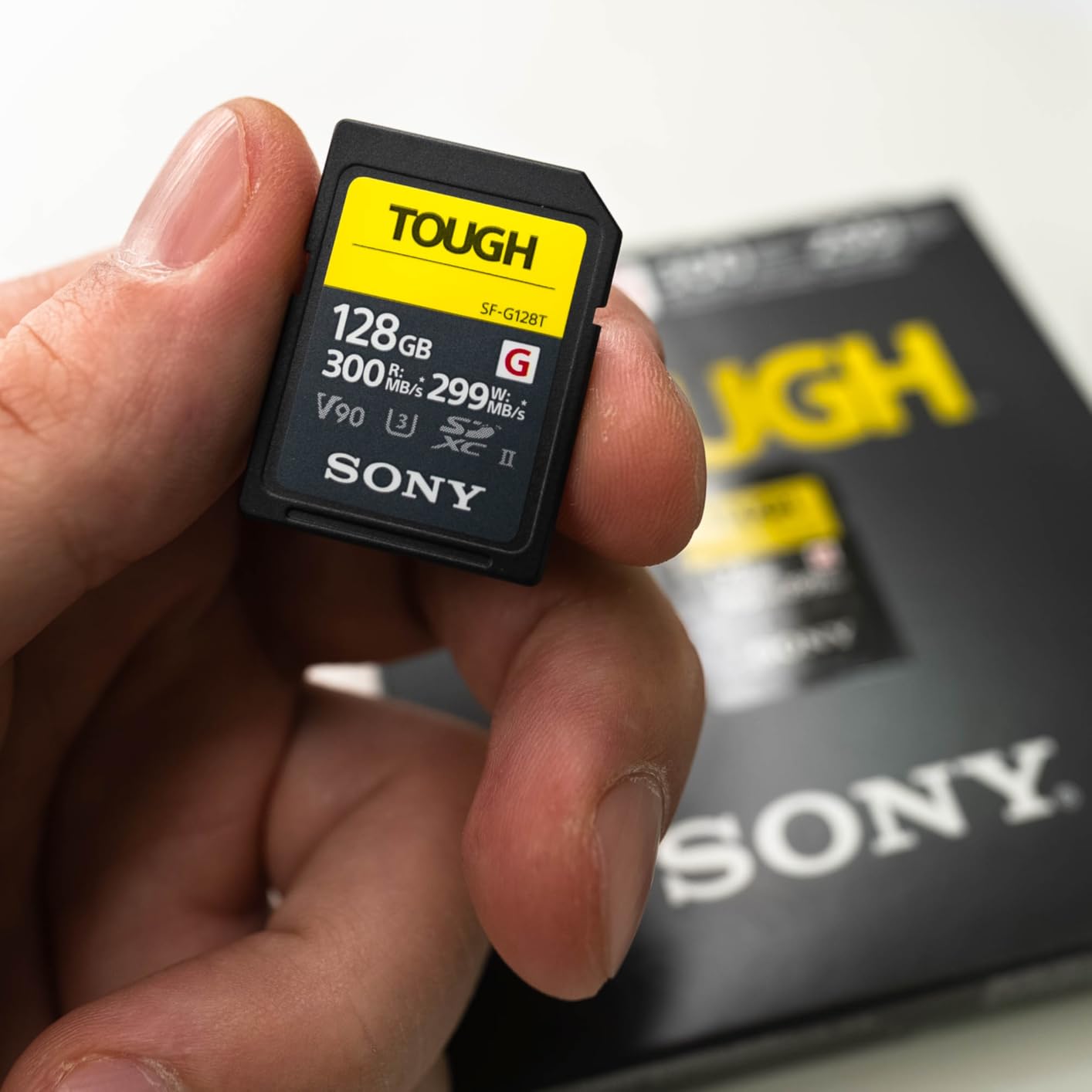 Sony TOUGH-G series SDXC UHS-II Card 128GB, V90, CL10, U3, Max R300MB/S, W299MB/S (SF-G128T/T1) customer photo 1