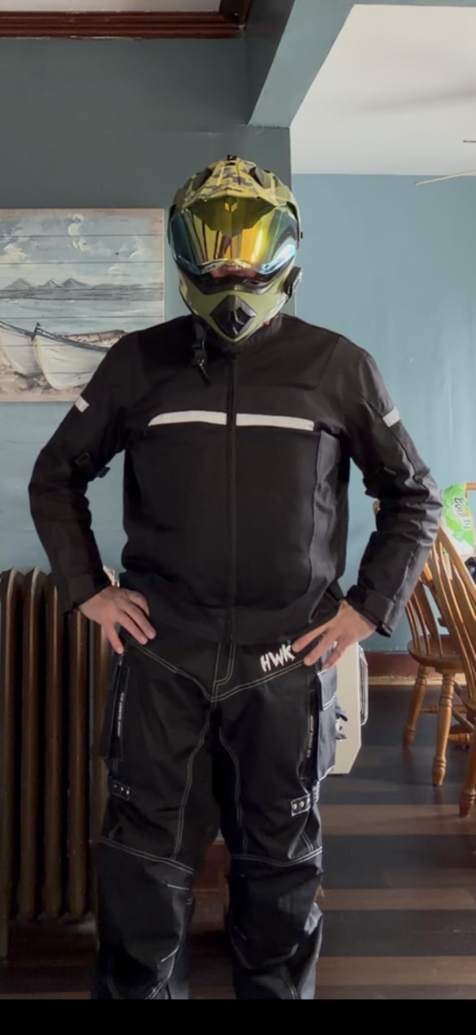 HWK Motorcycle Pants Mens with Armor, Water-Resistant Cordura Fabric customer photo 1